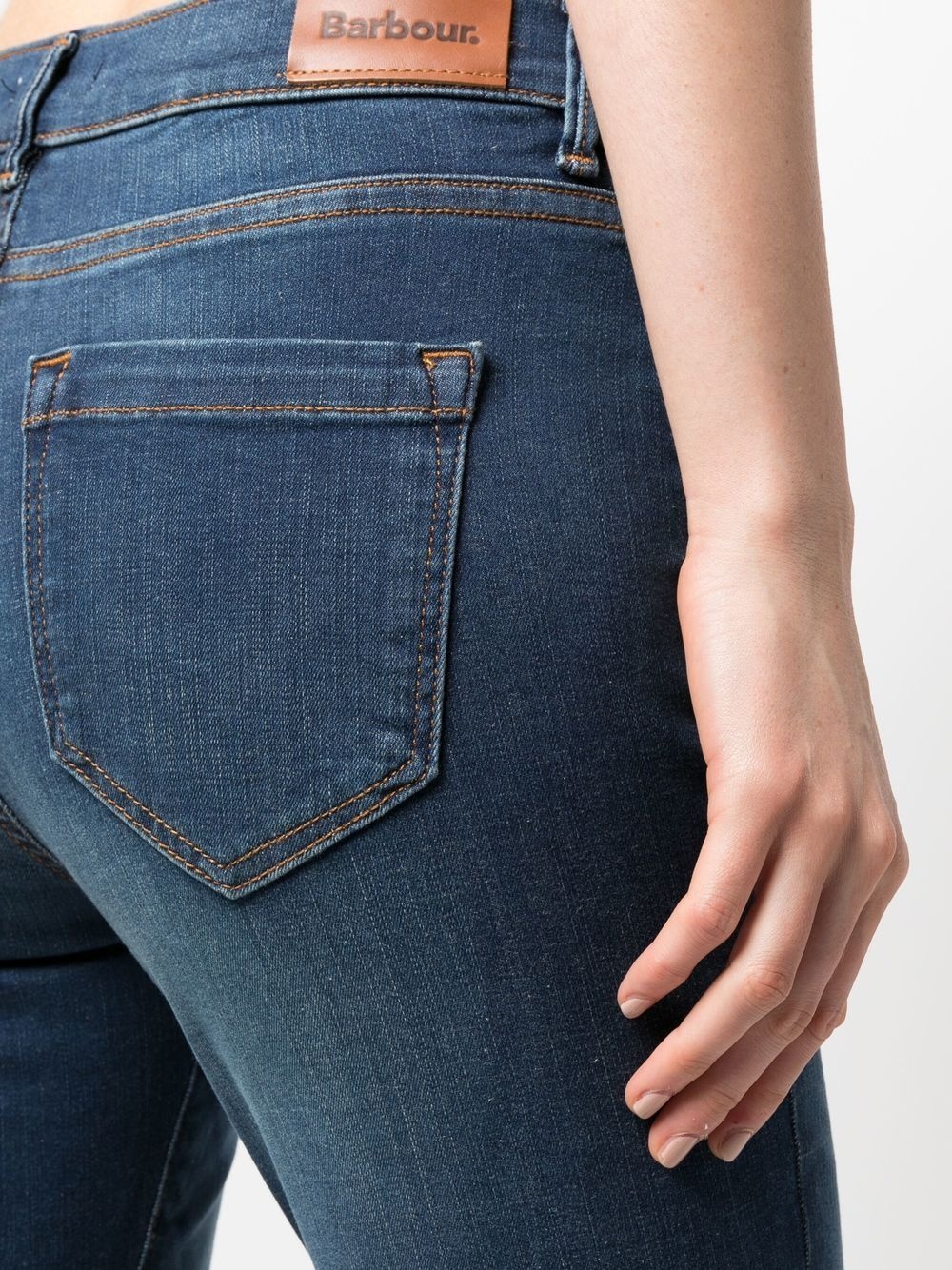 faded slim-leg jeans - 5