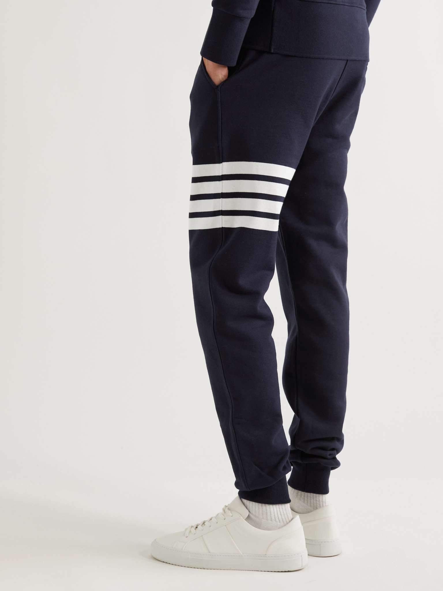 Tapered Striped Loopback Cotton-Jersey Sweatpants - 4