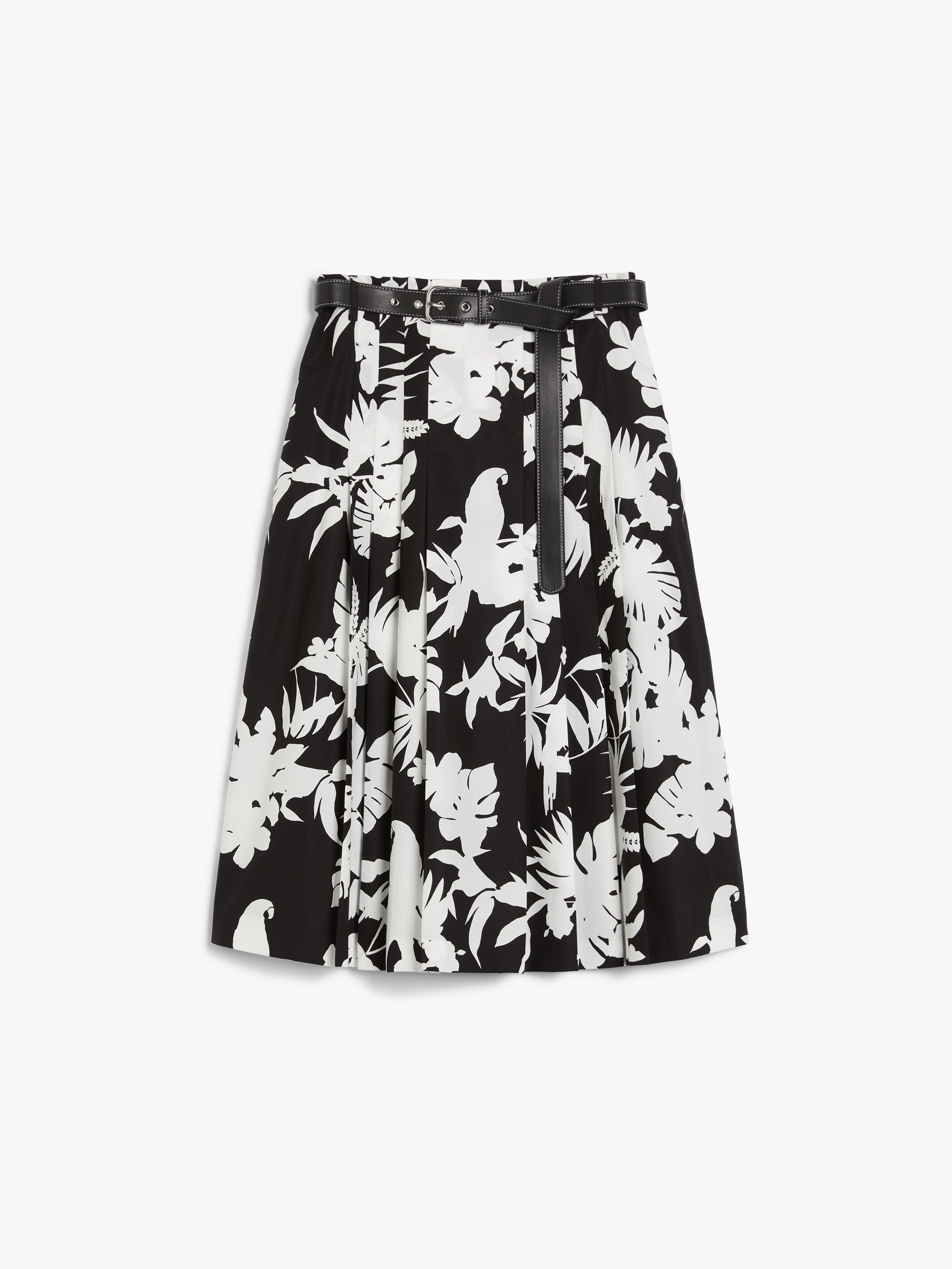 BASSANO Pleated printed poplin skirt - 1