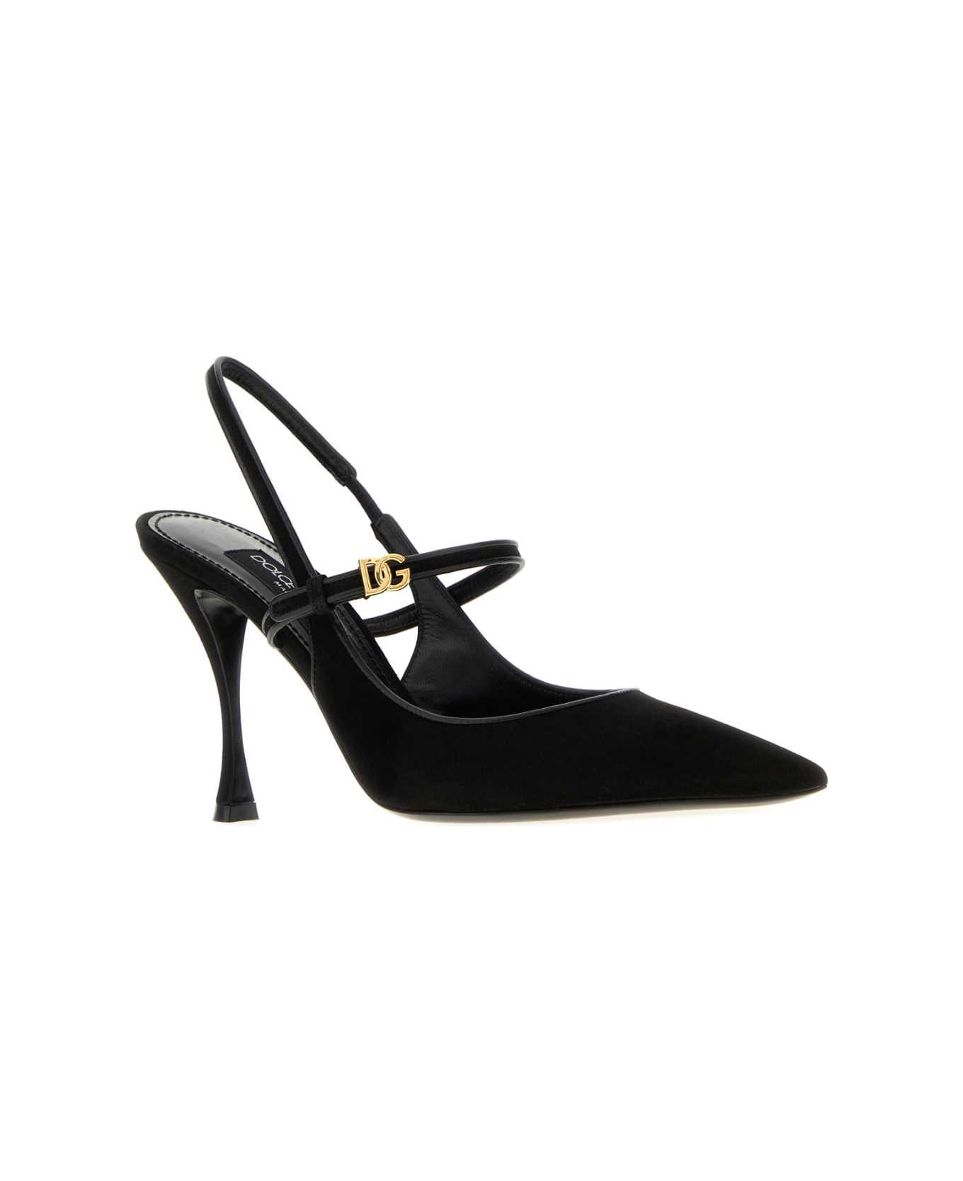 Black Suede Pumps - 2