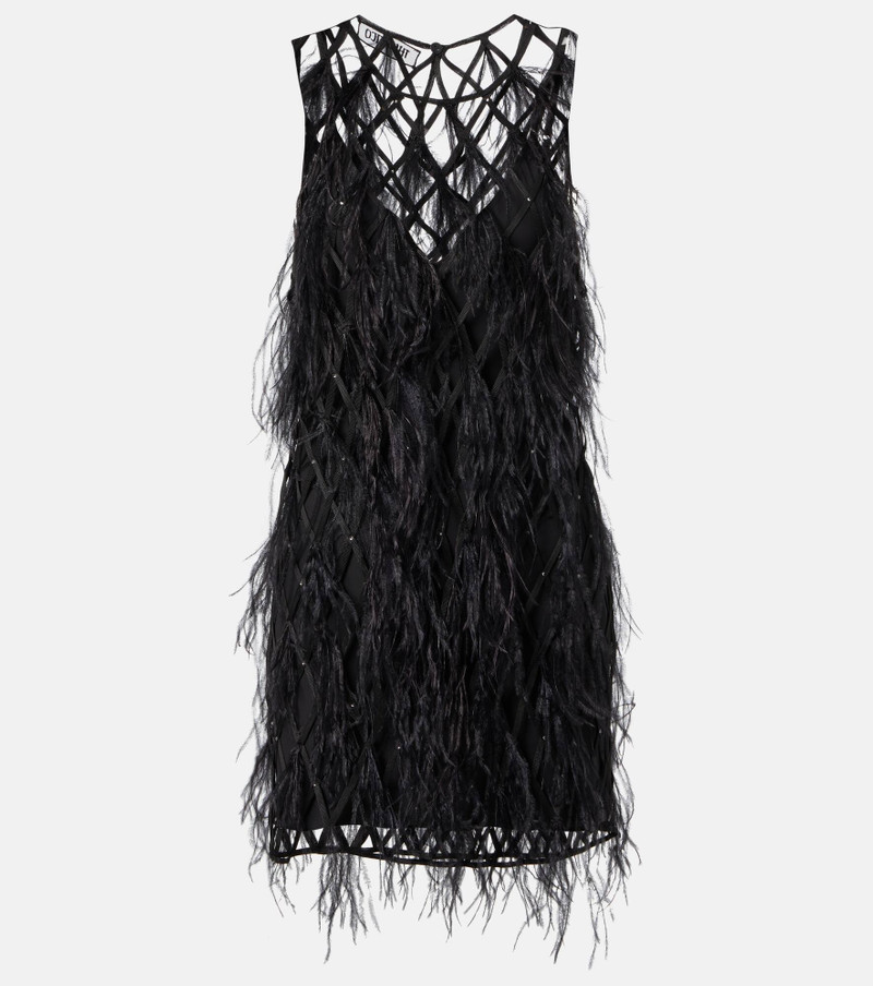 Feather-trimmed minidress 1