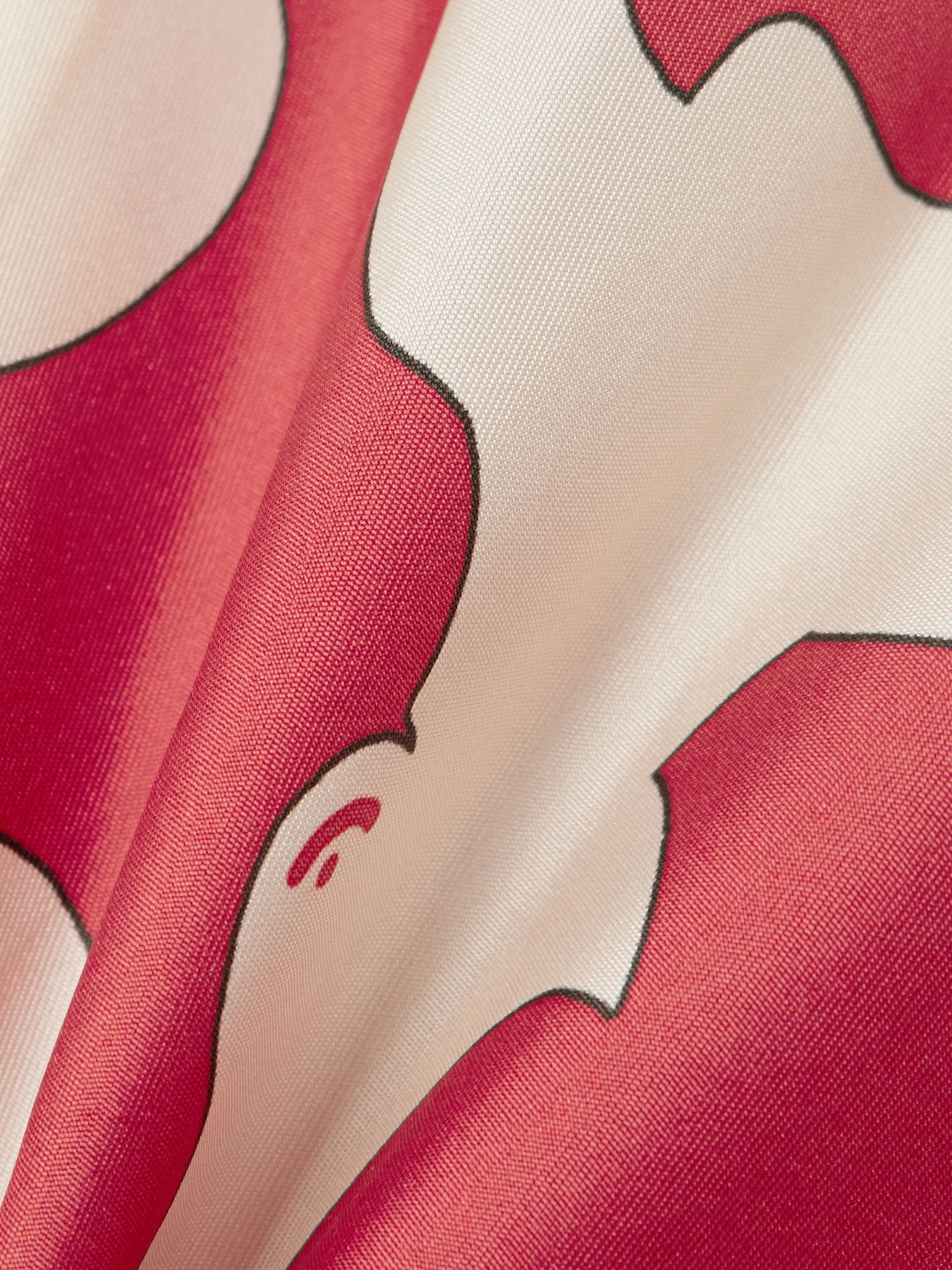 + MOTHER Lungomare printed silk-twill midi skirt Red - 4