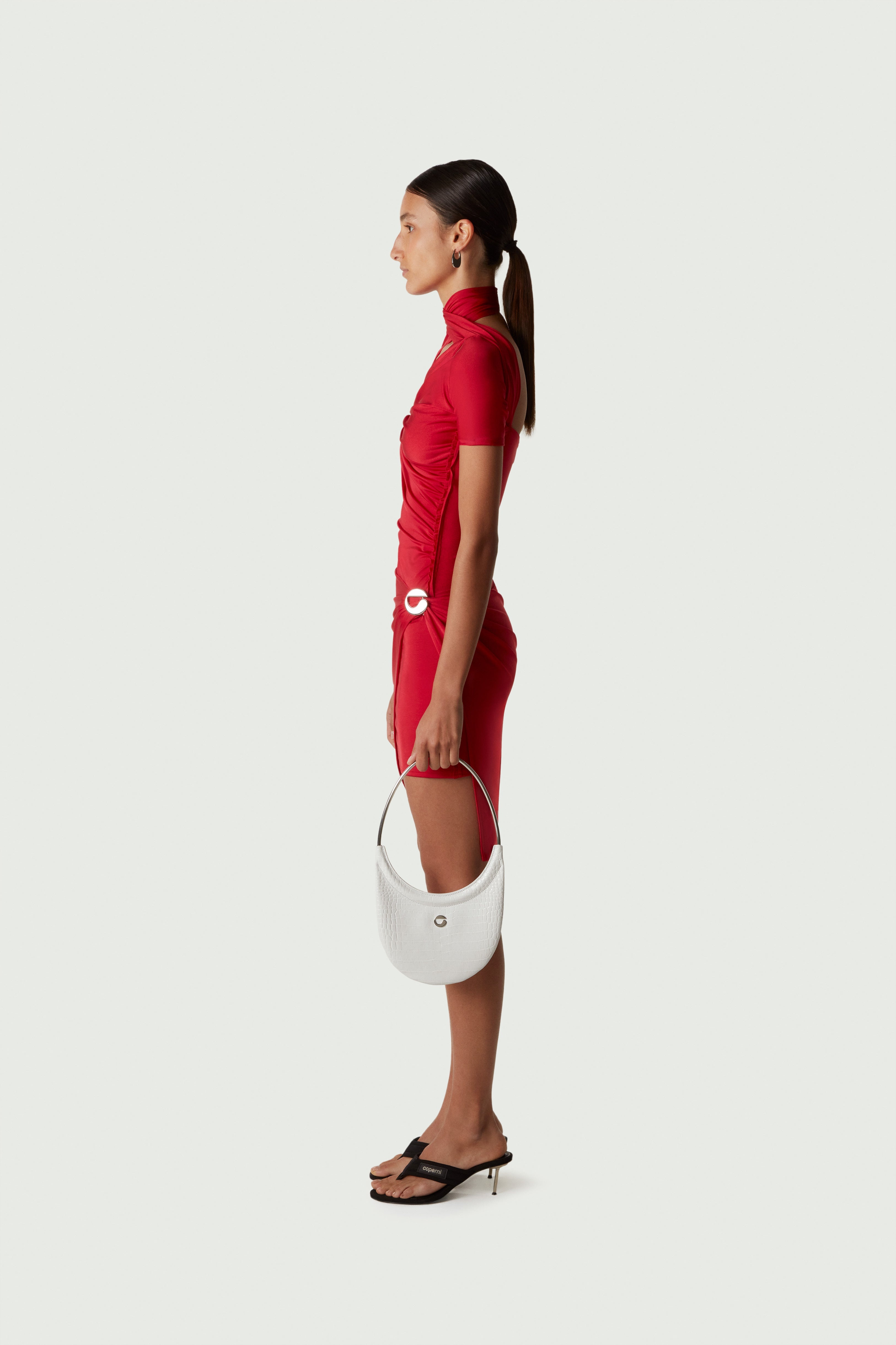 Asymmetric Draped Jersey Dress - 3