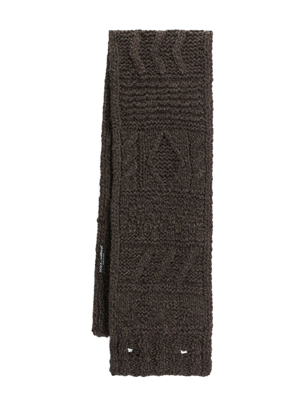 cable-knit wool scarf - 2