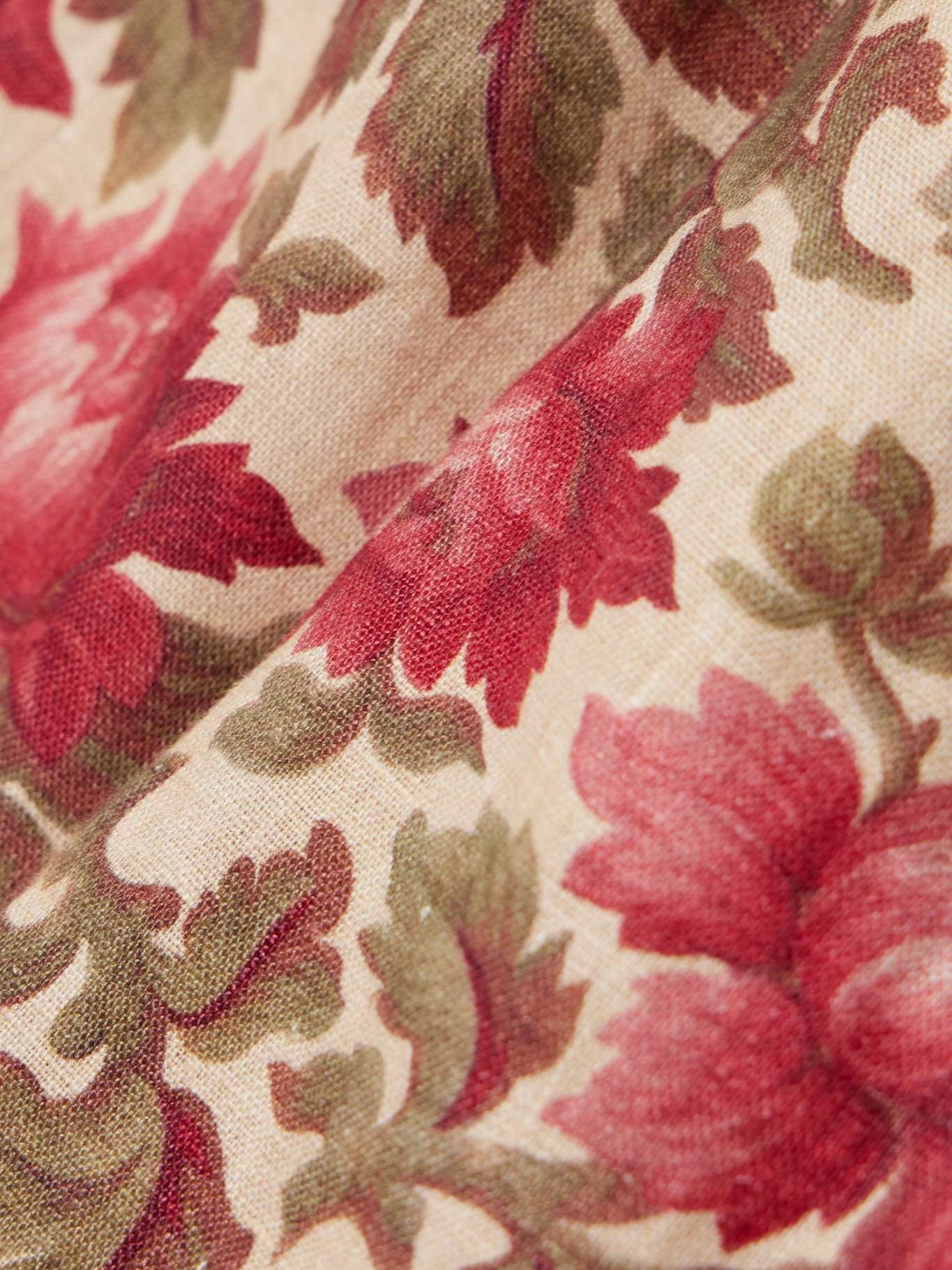 Rosalie floral-print linen shorts Red - 5