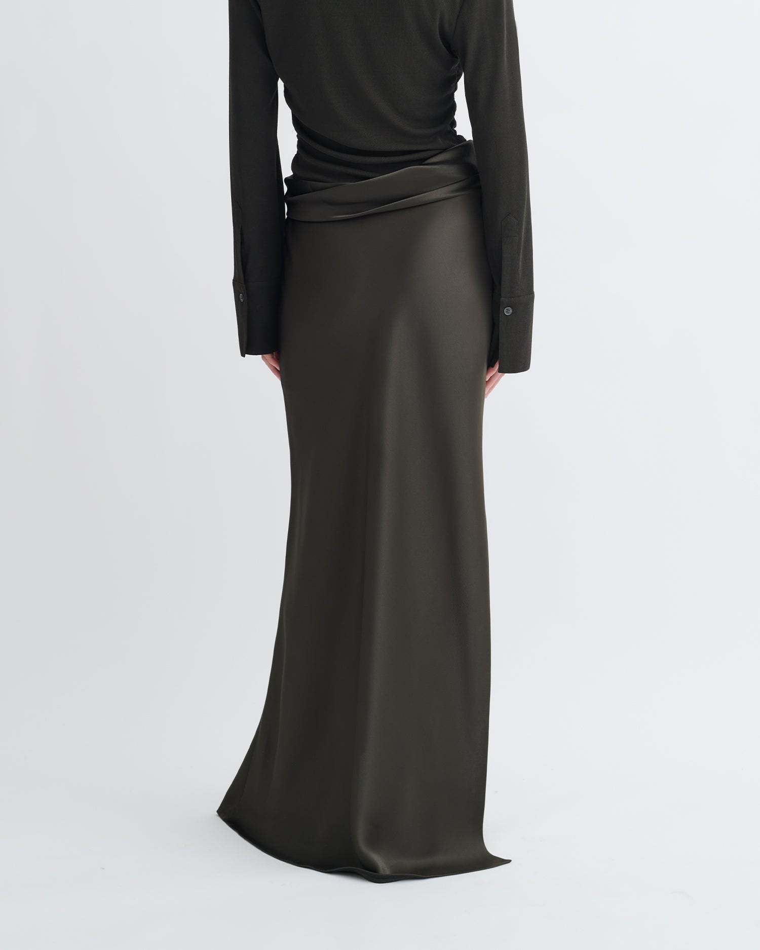 Mesh Jersey and Slip Satin Dress - 5