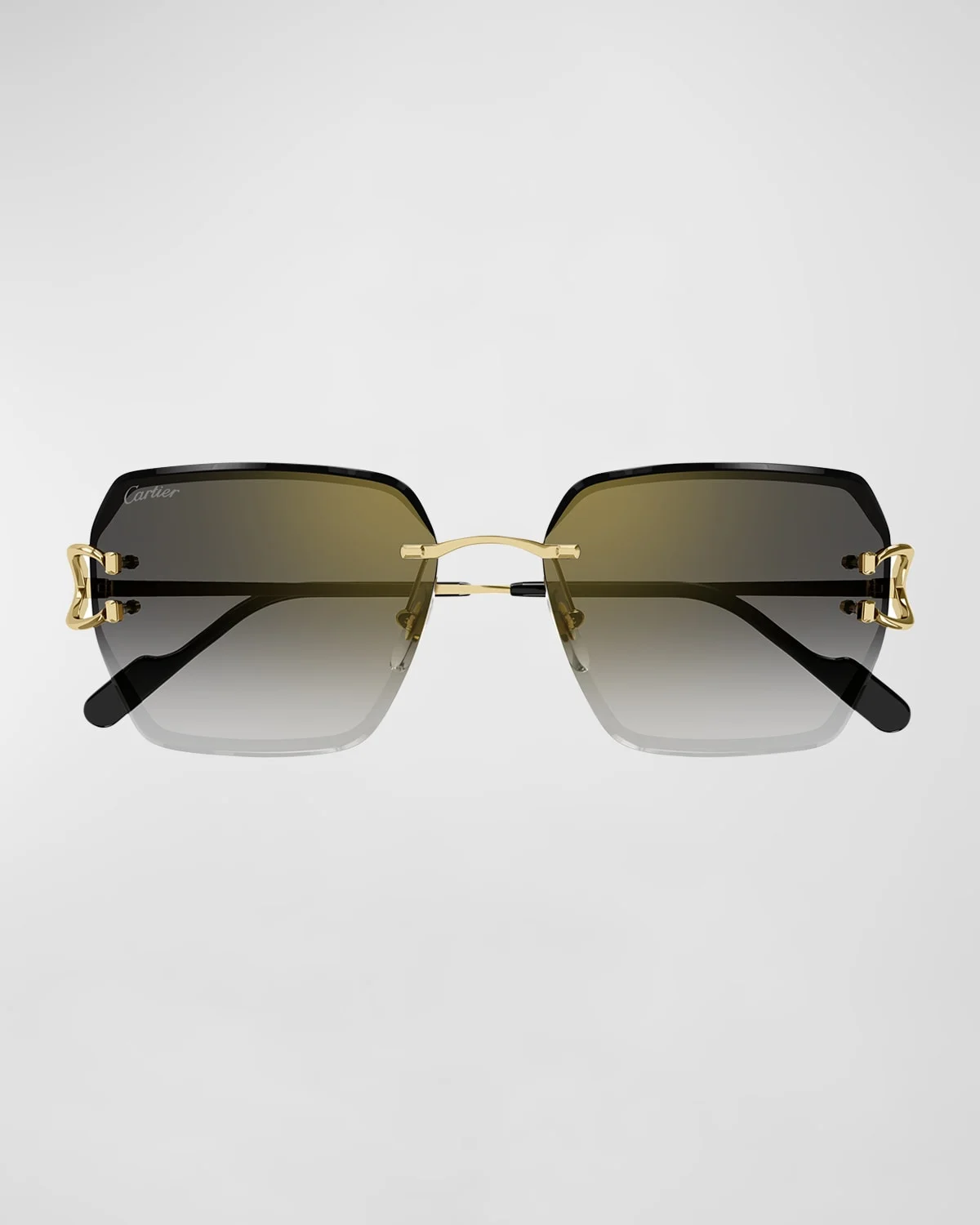 Rimless Metal Butterfly Sunglasses - 1