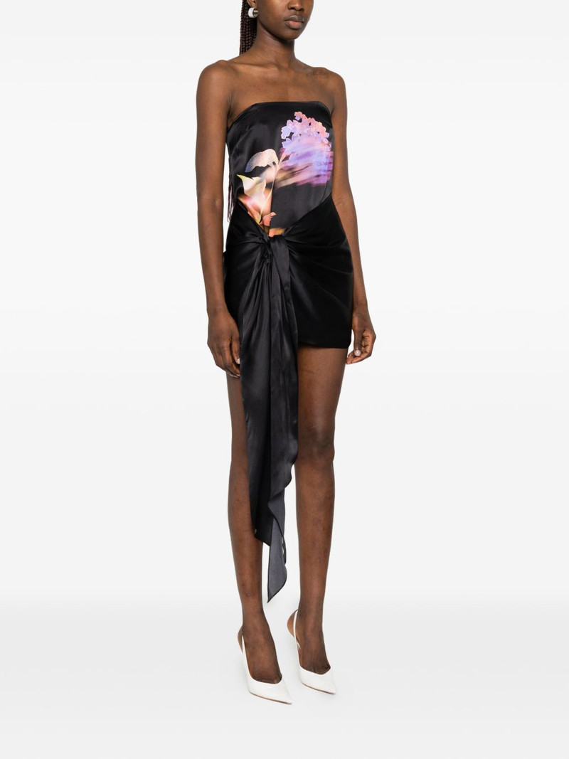 David Koma floral-print knot-detail dress outlook