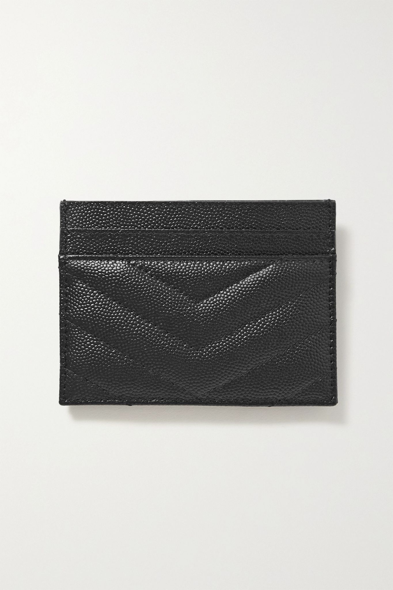 Monogramme quilted textured-leather cardholder - 3