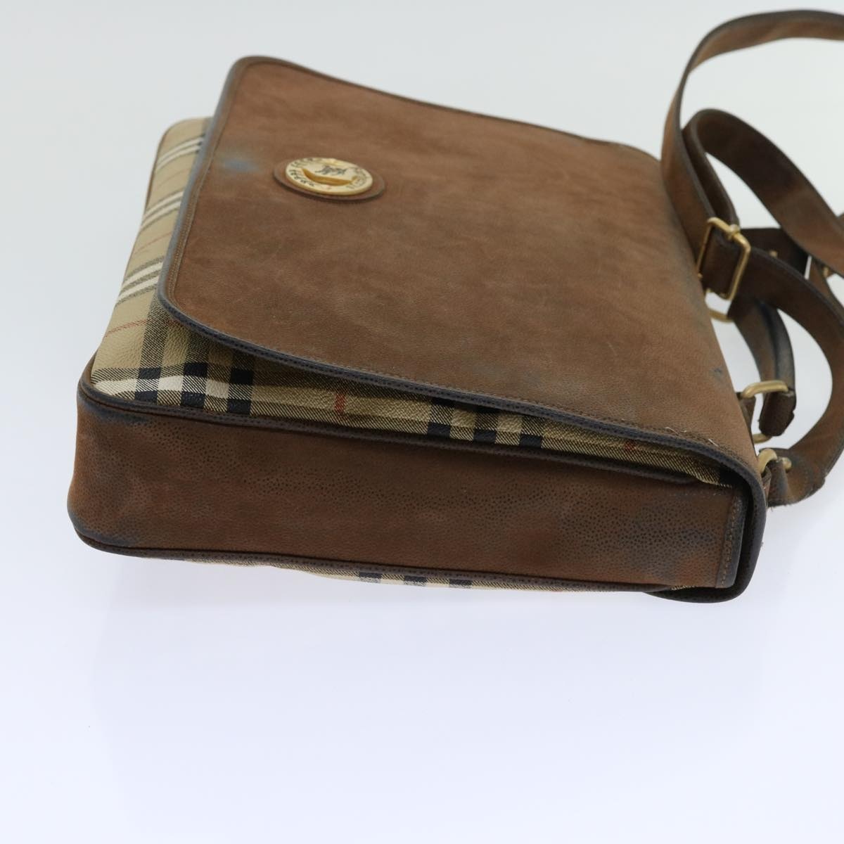 Burberry Nova Check Business Bag Pvc Leather Beige - 4