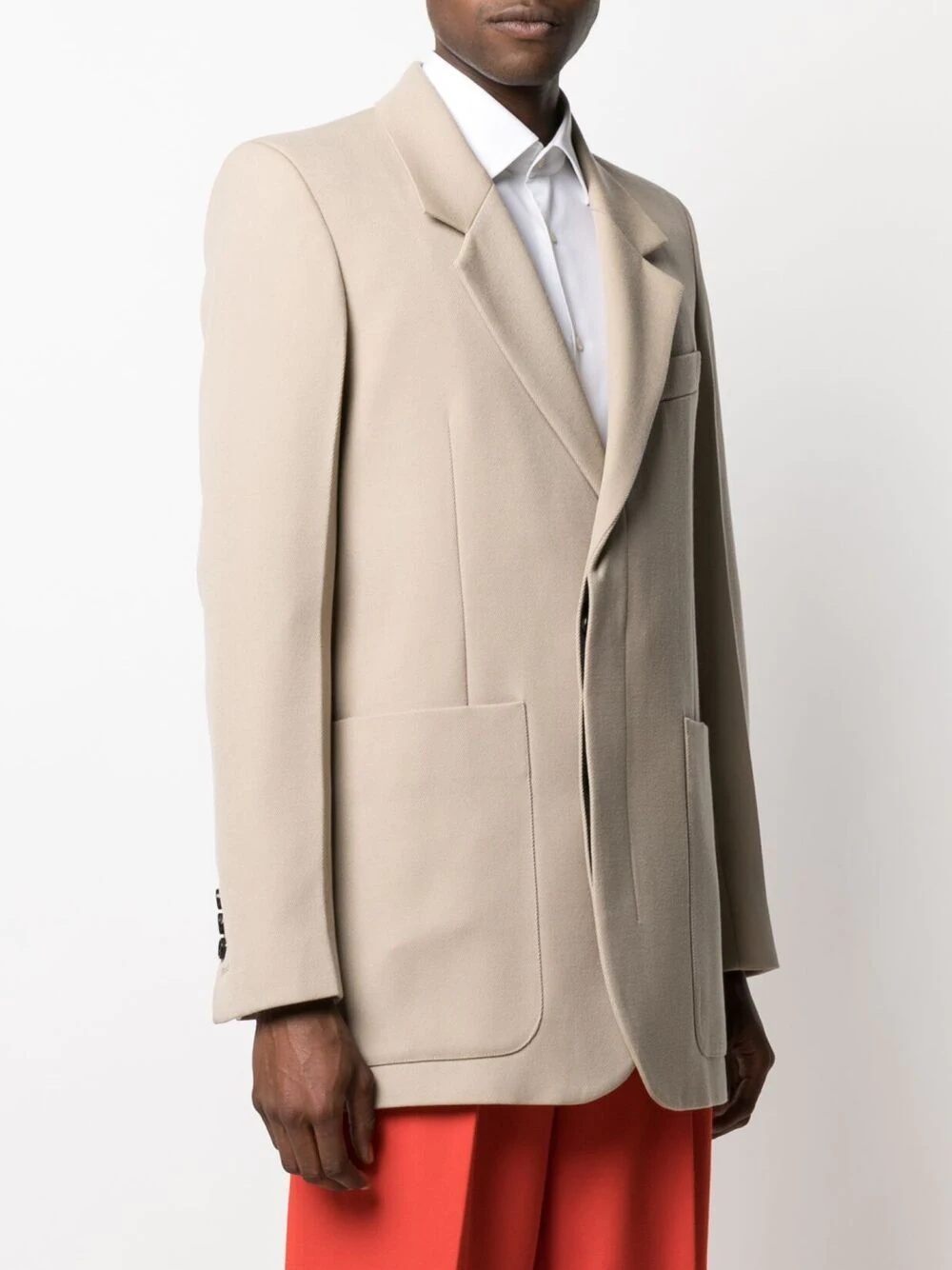 hidden-buttoning tailored blazer - 3