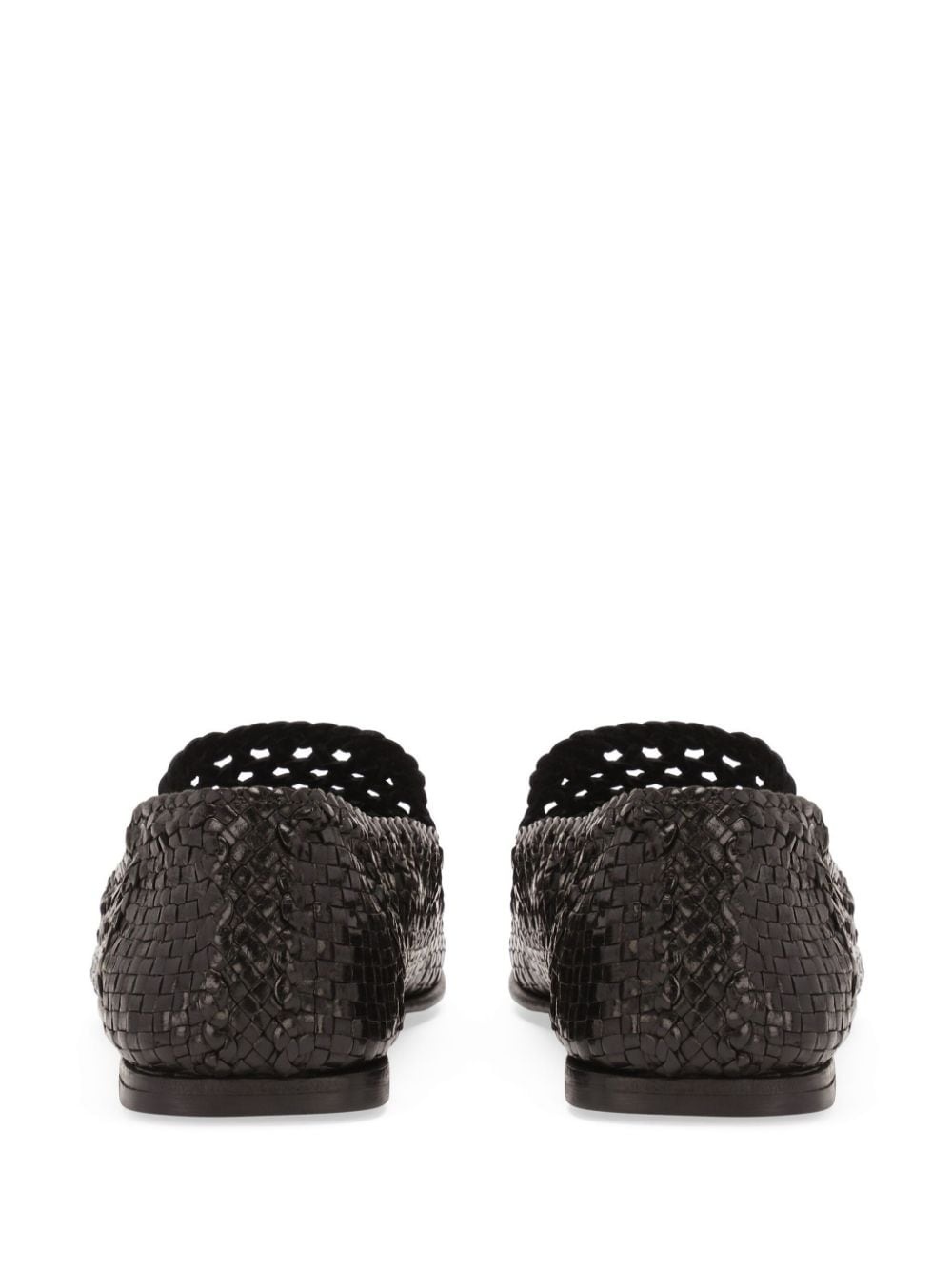 interwoven leather loafers - 3