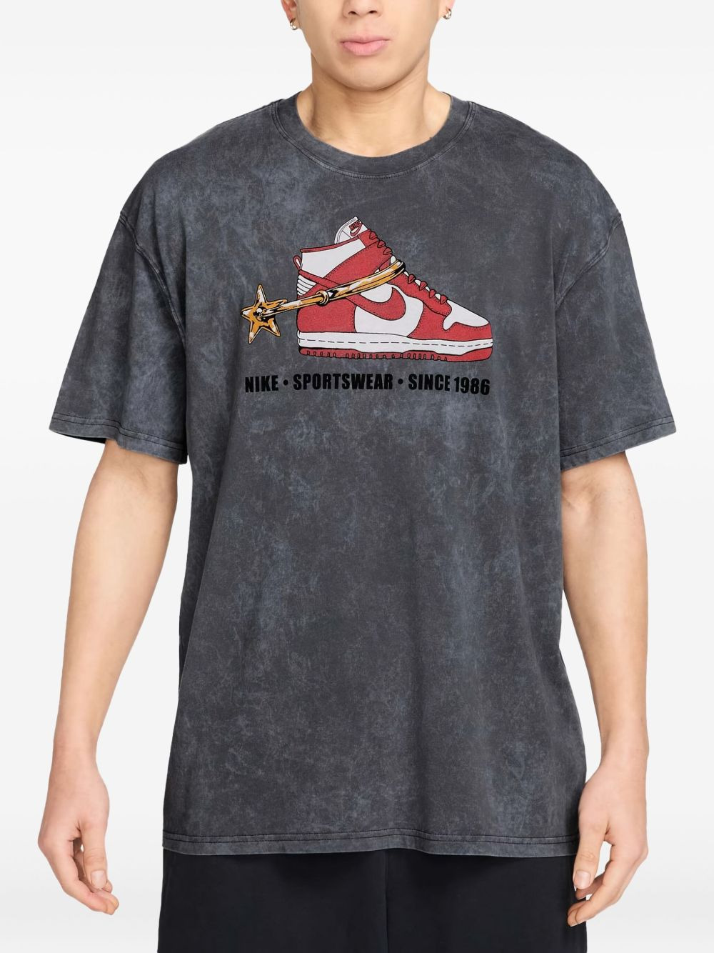 acid-wash sneaker-print T-shirt - 2