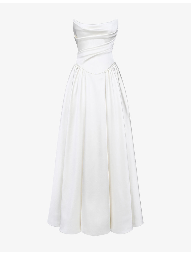 Jelena Strapless Satin Bridal Gown 1