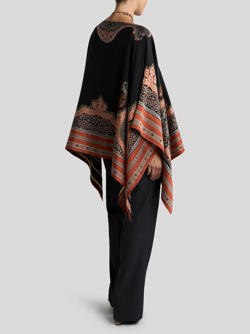 SILK-BLEND PONCHO TOP WITH FIL-COUPÉ EMBROIDERY 4