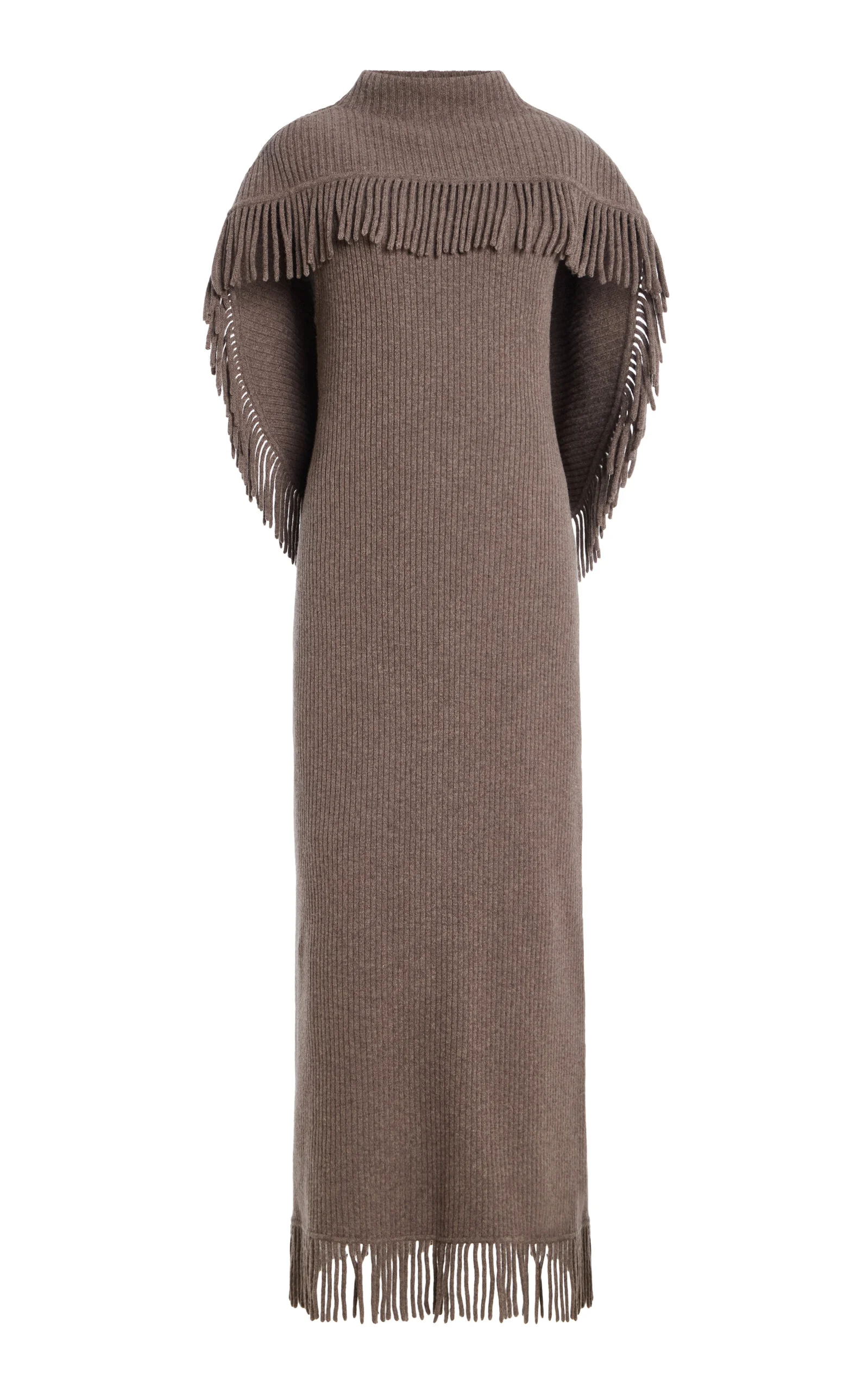 Jordan Wool-Cashmere Knit Cape Midi Dress brown - 1