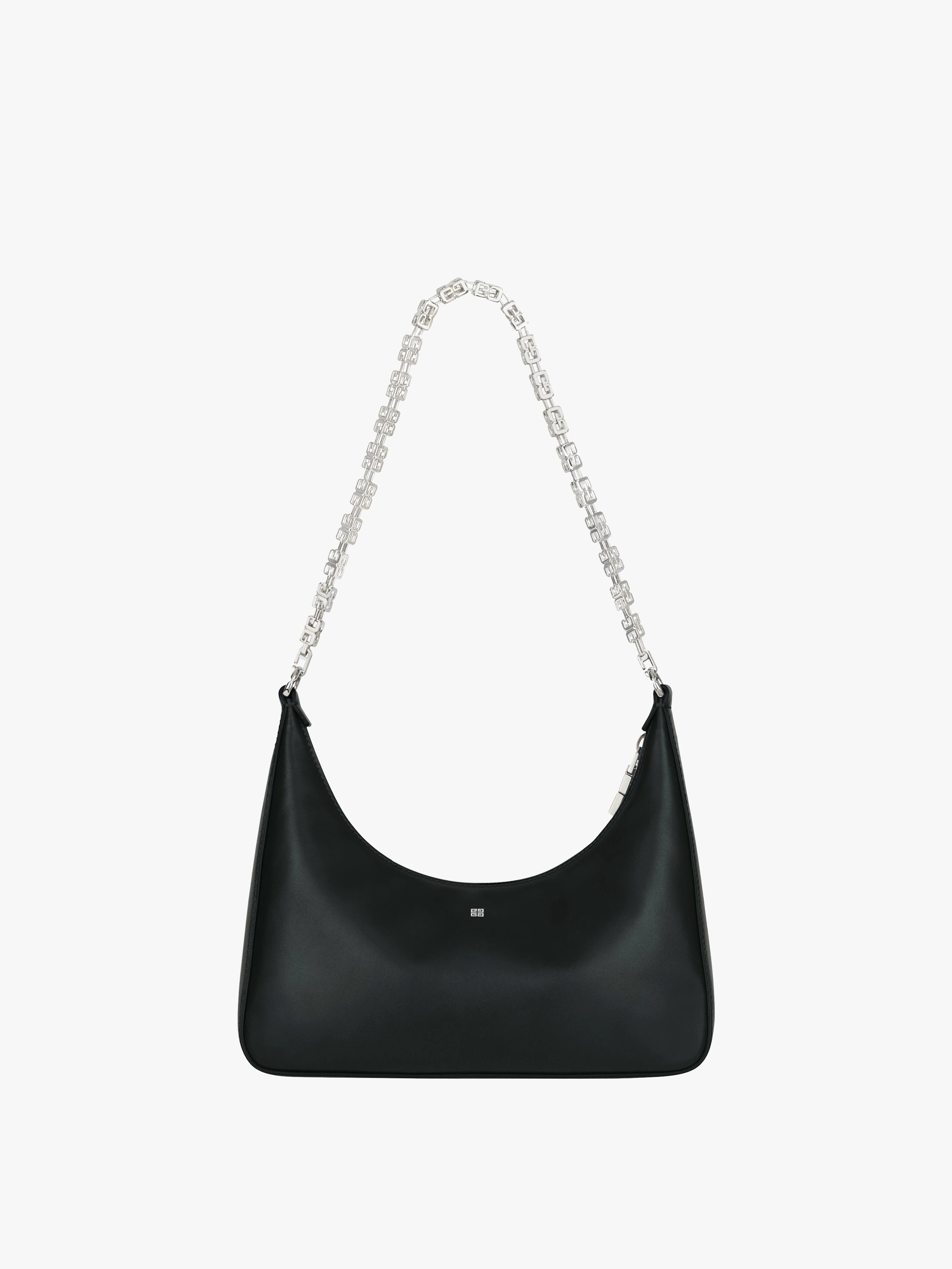 SMALL MOON CUT OUT BAG IN LEATHER WITH CHAIN - 5