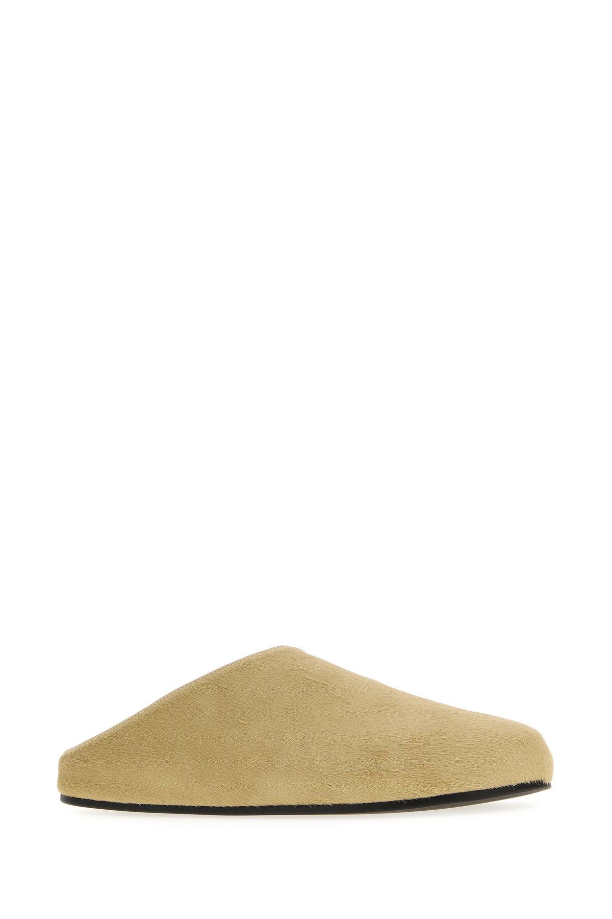 Beige calf hair Hudson slippers - 2