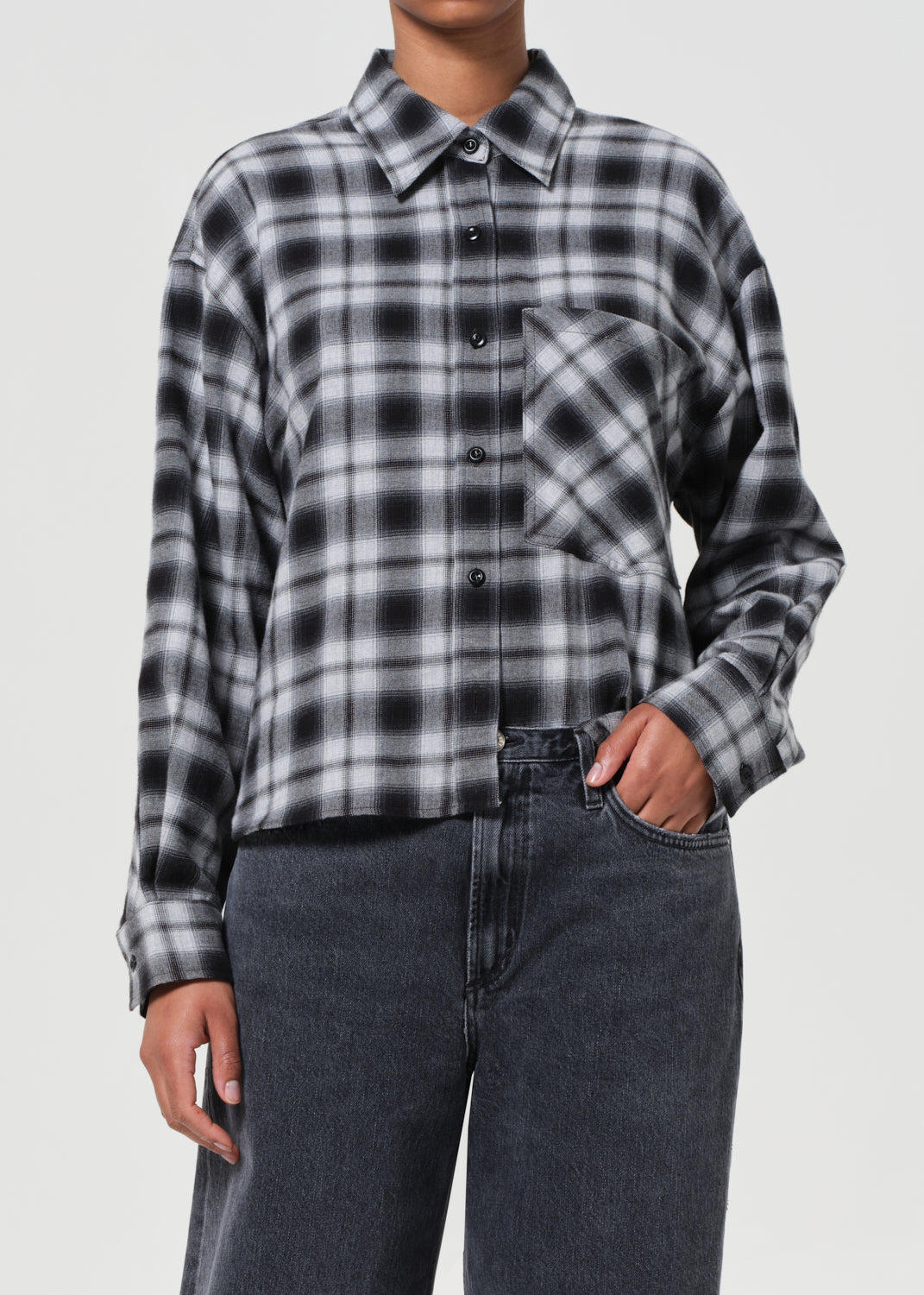 COMER SHIRT IN NERO CHECK - 2