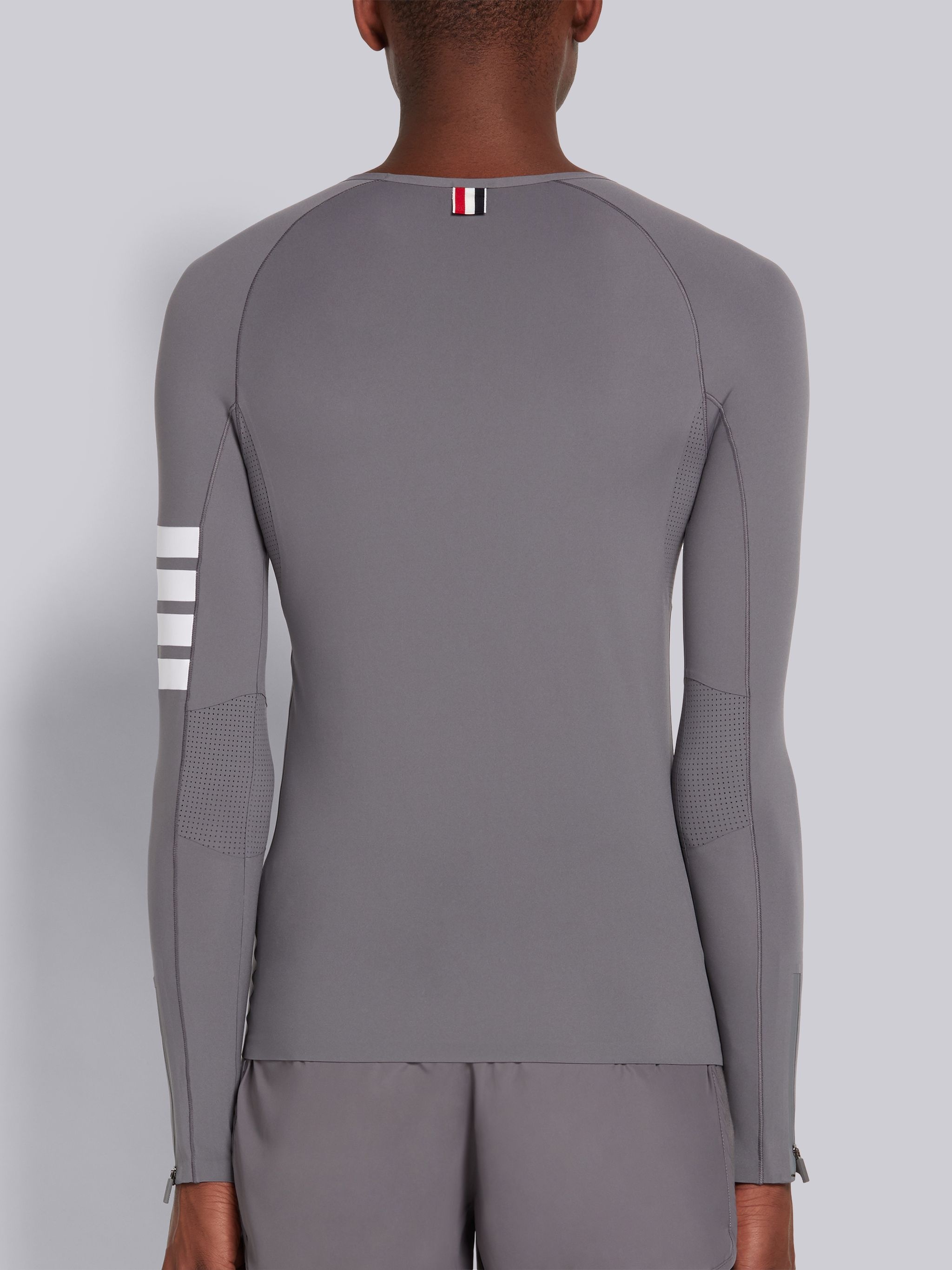 Medium Grey Piece-dyed Interlock 4-Bar Compression Tee - 3