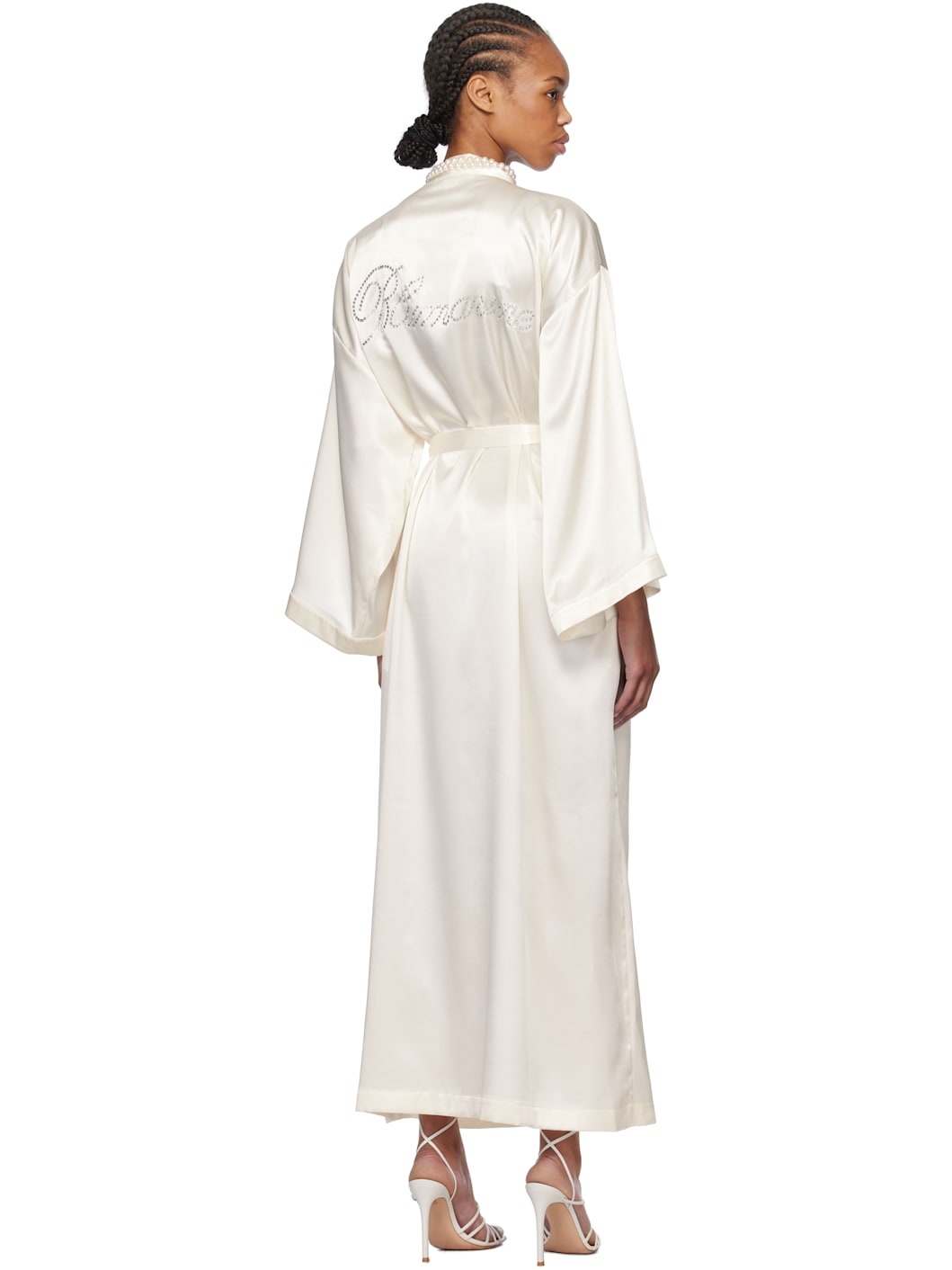 Off-White Rhinestone Logo Robe - 3