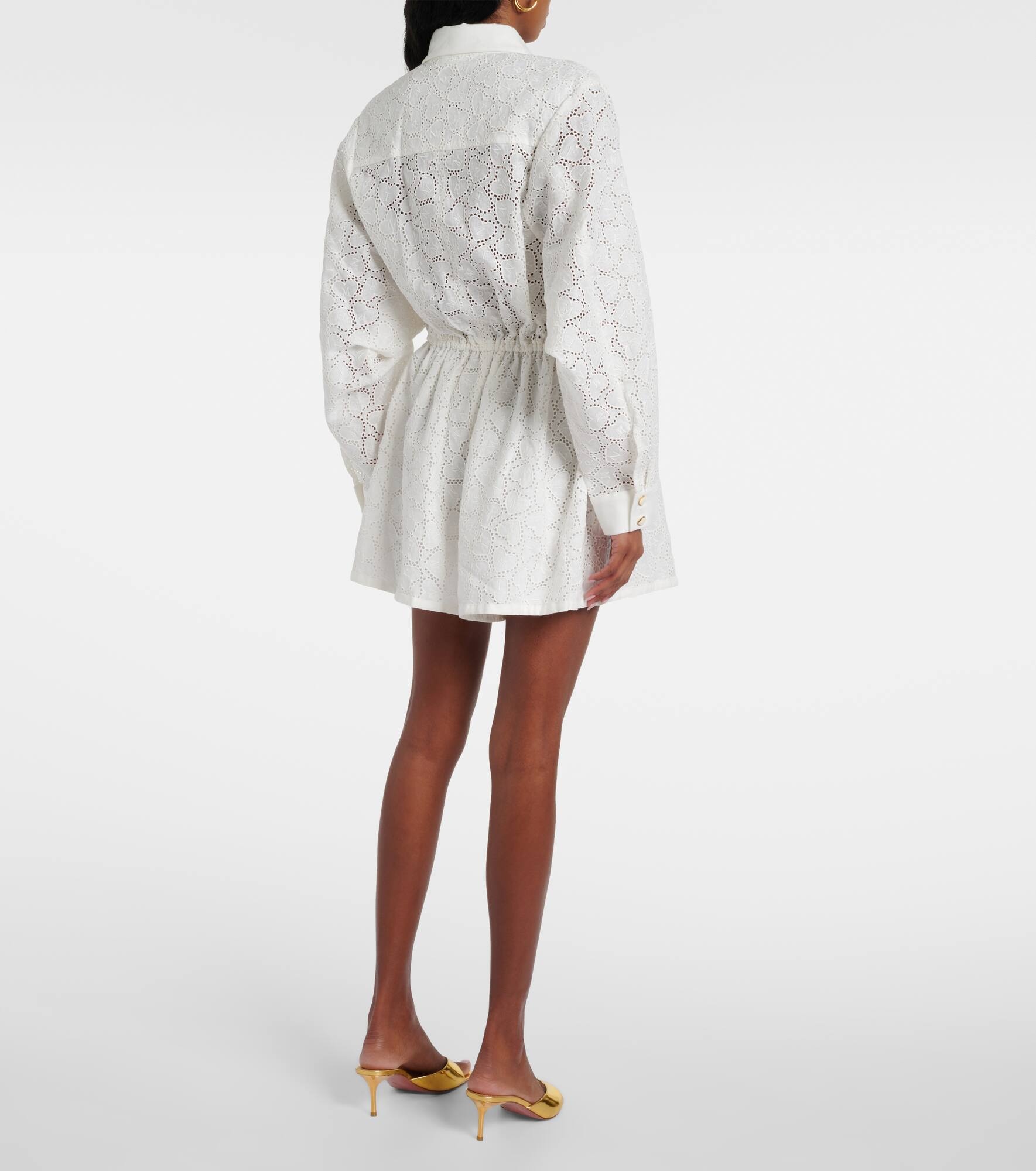 【送料&関税込】Zimmermann Crush Embroidred Playsuit Crush Heart Embroidered Linen Playsuit