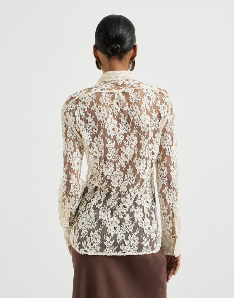 Flower jacquard lace shirt 3