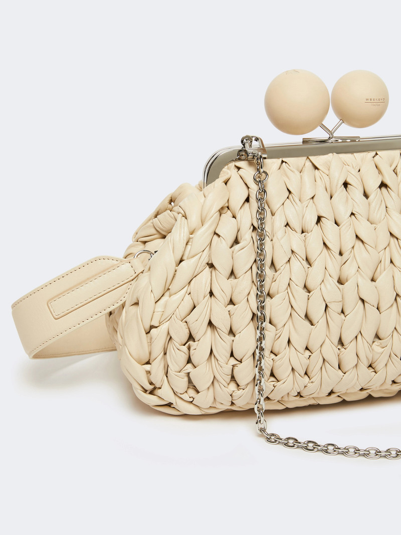 LIBERO Medium nappa leather tricot Pasticcino Bag - IVORY 3