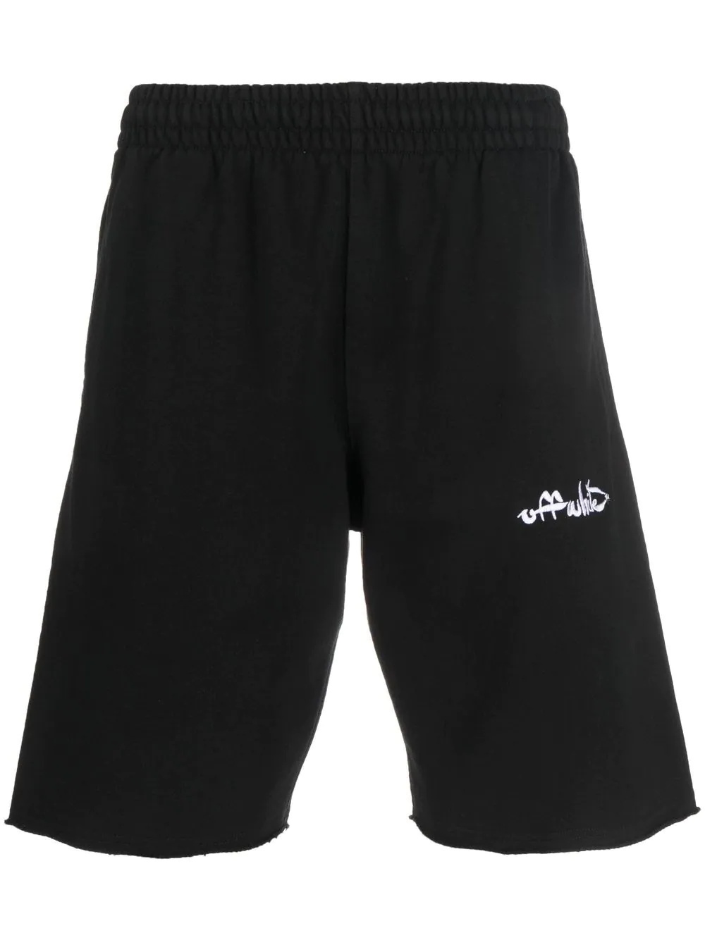 logo-print organic cotton track shorts - 1