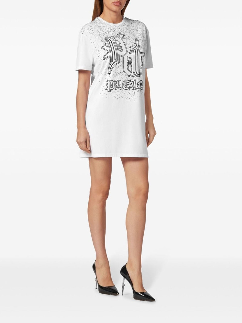 PHILIPP PLEIN crystal logo T-shirt dress outlook