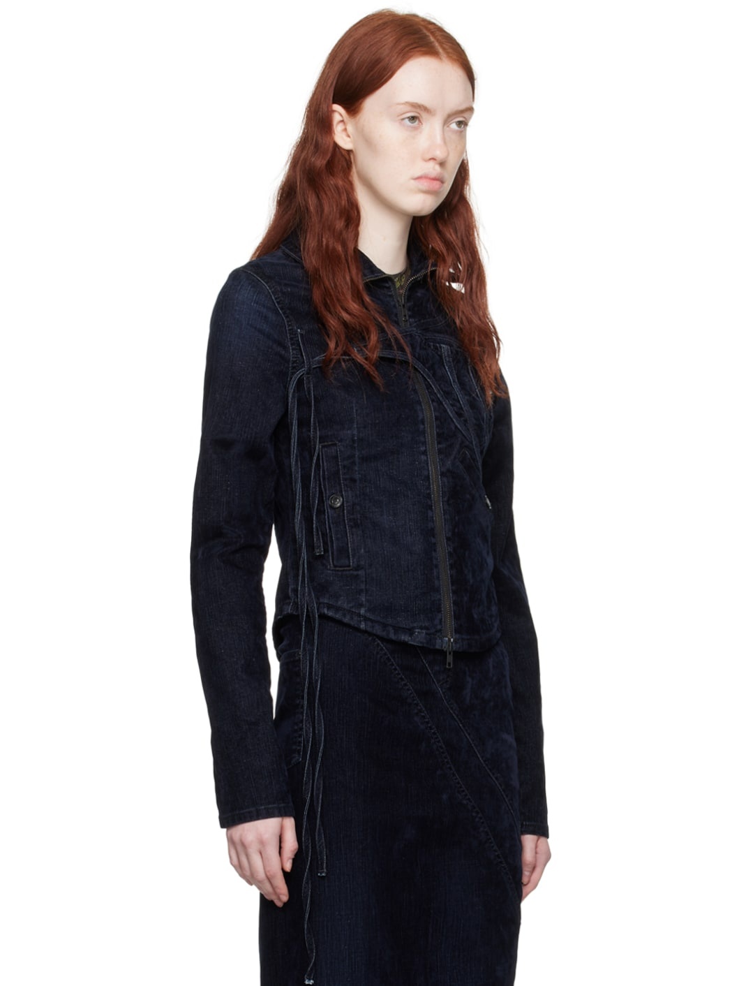 Navy Fitted Denim Jacket - 2