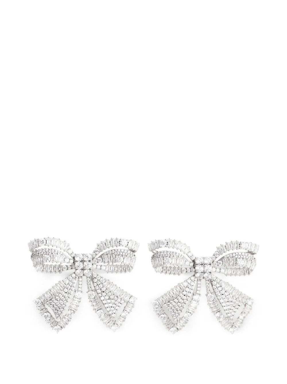 crystal-embellished bow earrings - 1