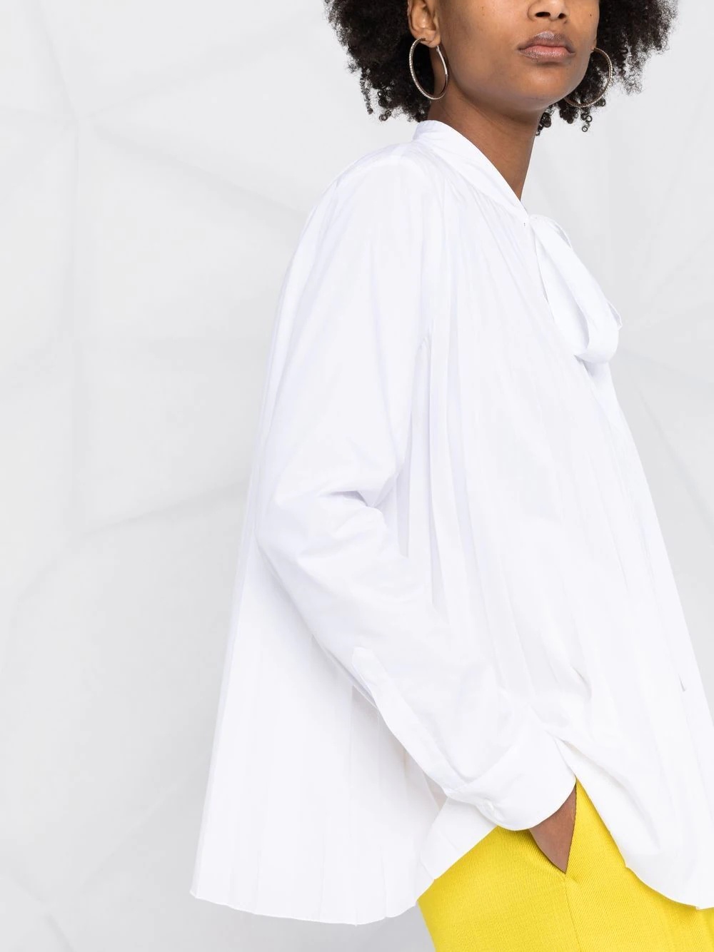 pleated long-sleeved blouse - 3