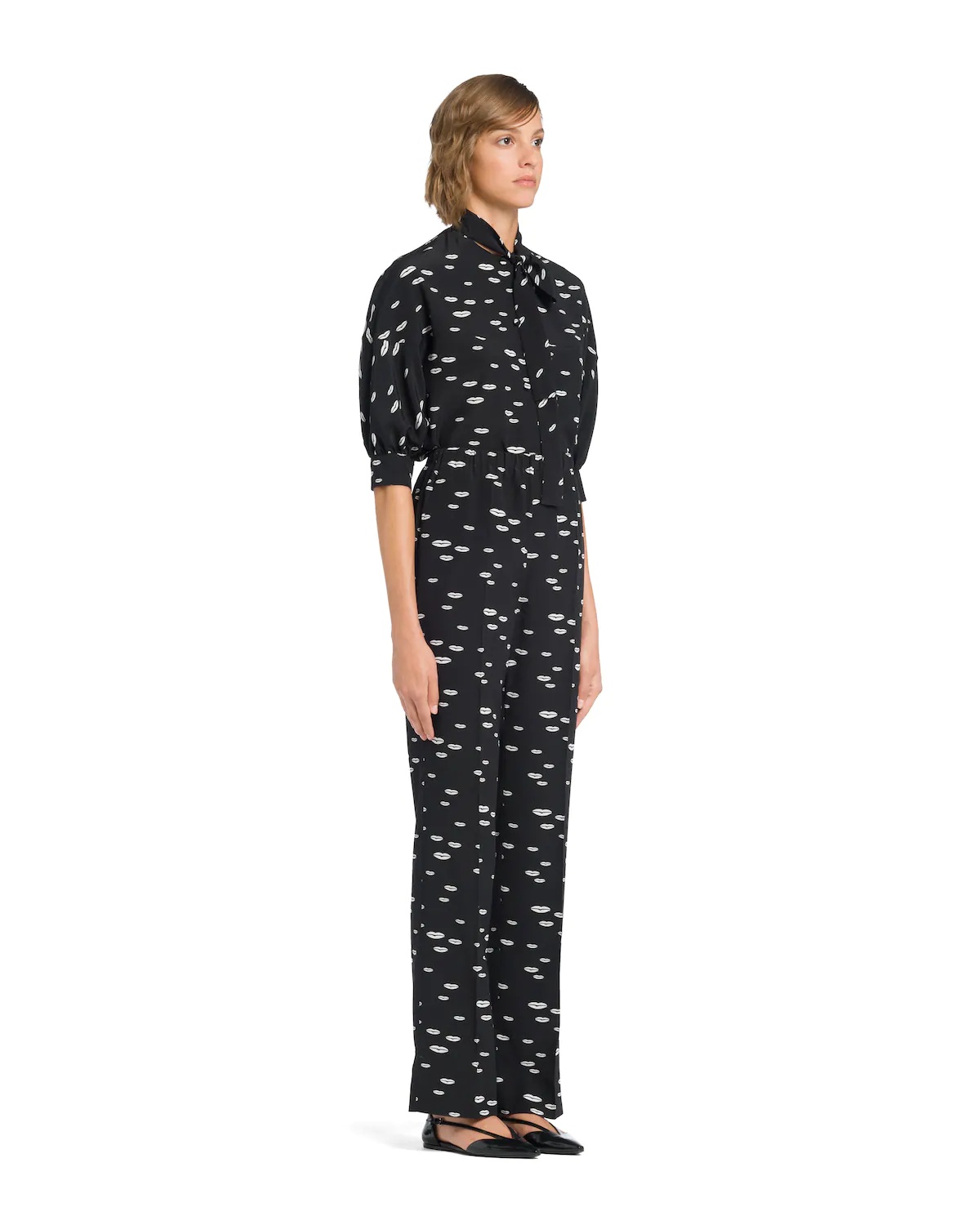 Printed crêpe de Chine pants - 3