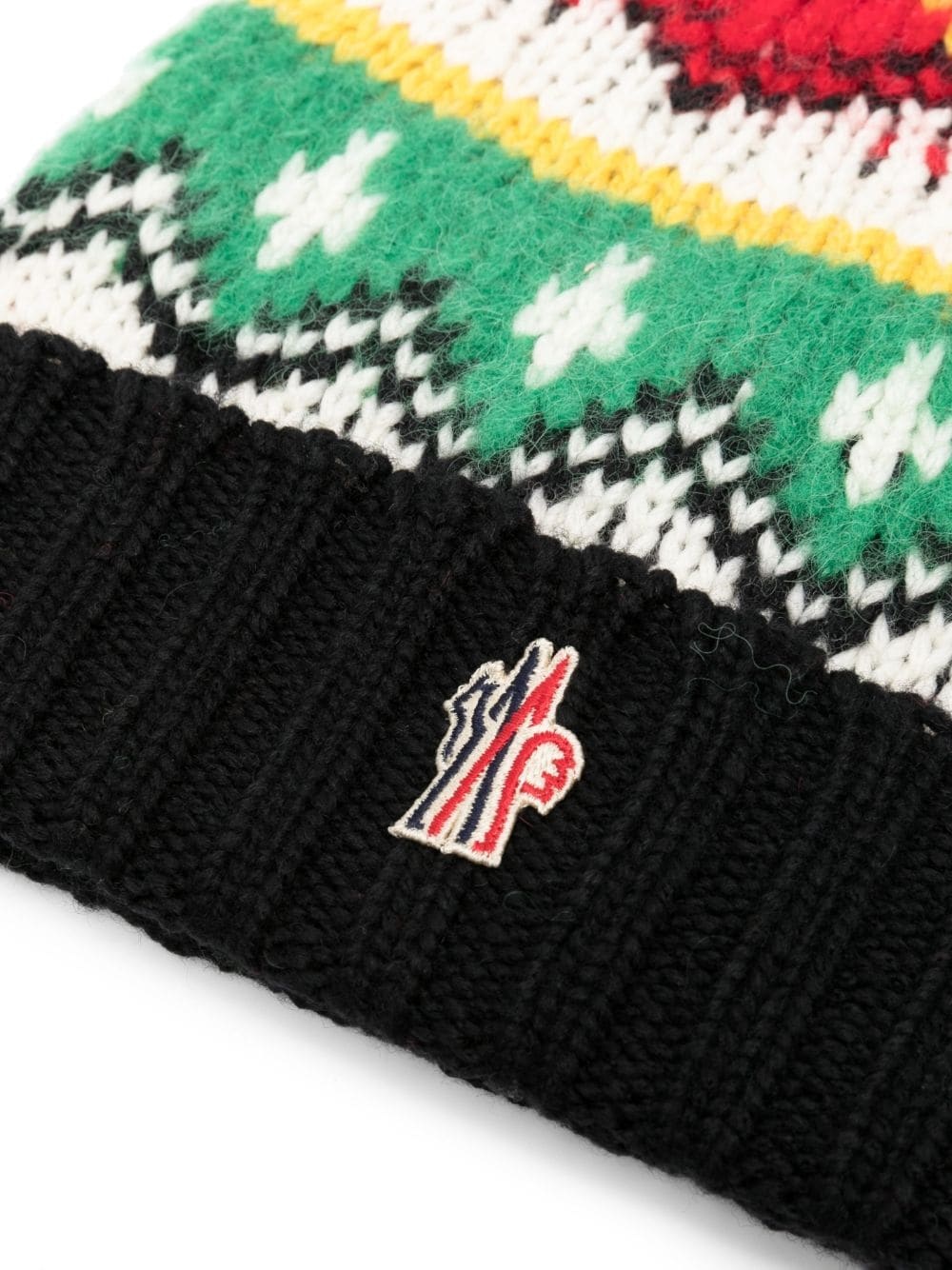 logo-patch intarsia-knit beanie - 2