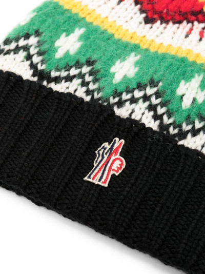 Moncler Grenoble logo-patch intarsia-knit beanie outlook