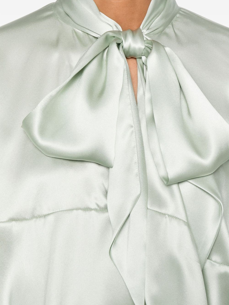 bow-detail balloon-sleeve silk blouse 5