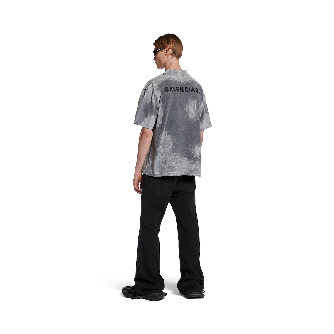 Men's Balenciaga Back T-shirt Medium Fit  in Grey - 4