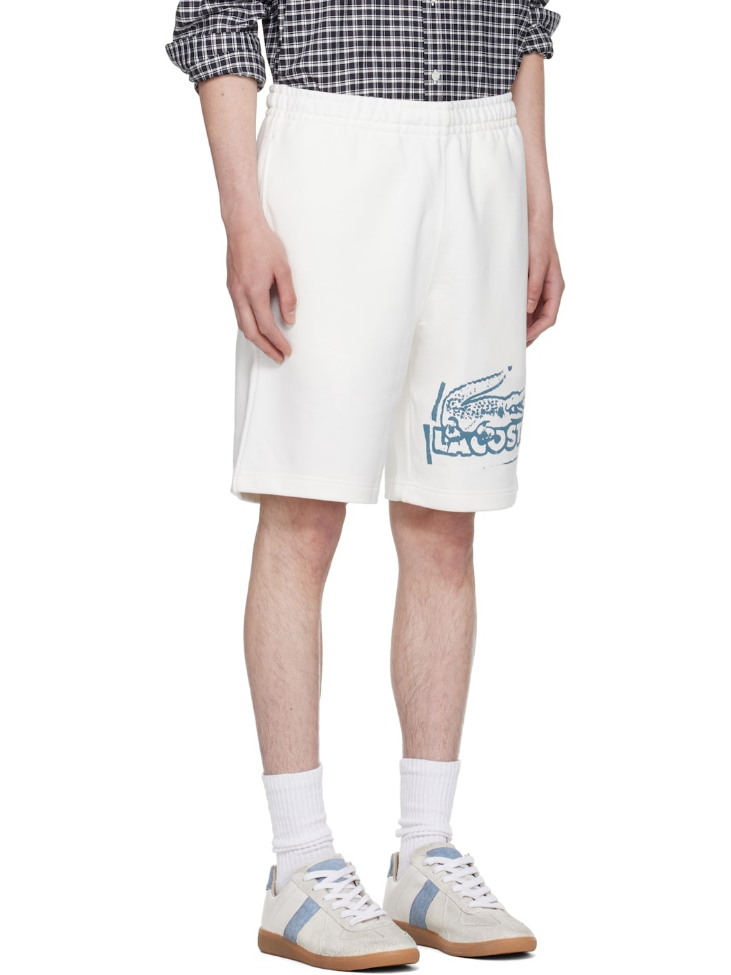 White Graphic Print Shorts - 2
