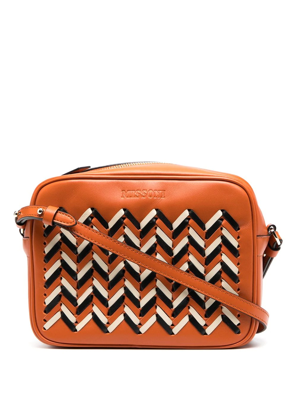 woven leather crossbody bag - 1