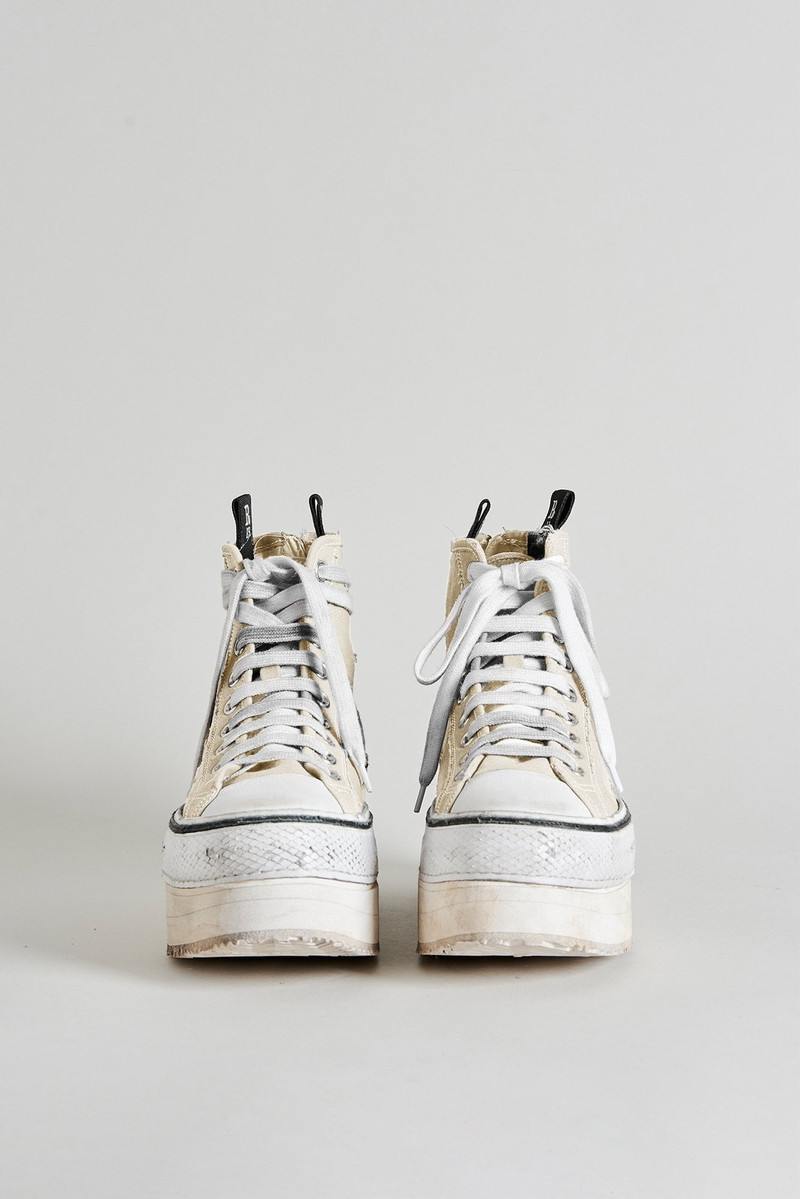 R13 Platform High Top Sneakers - Ecru | R13 Denim outlook