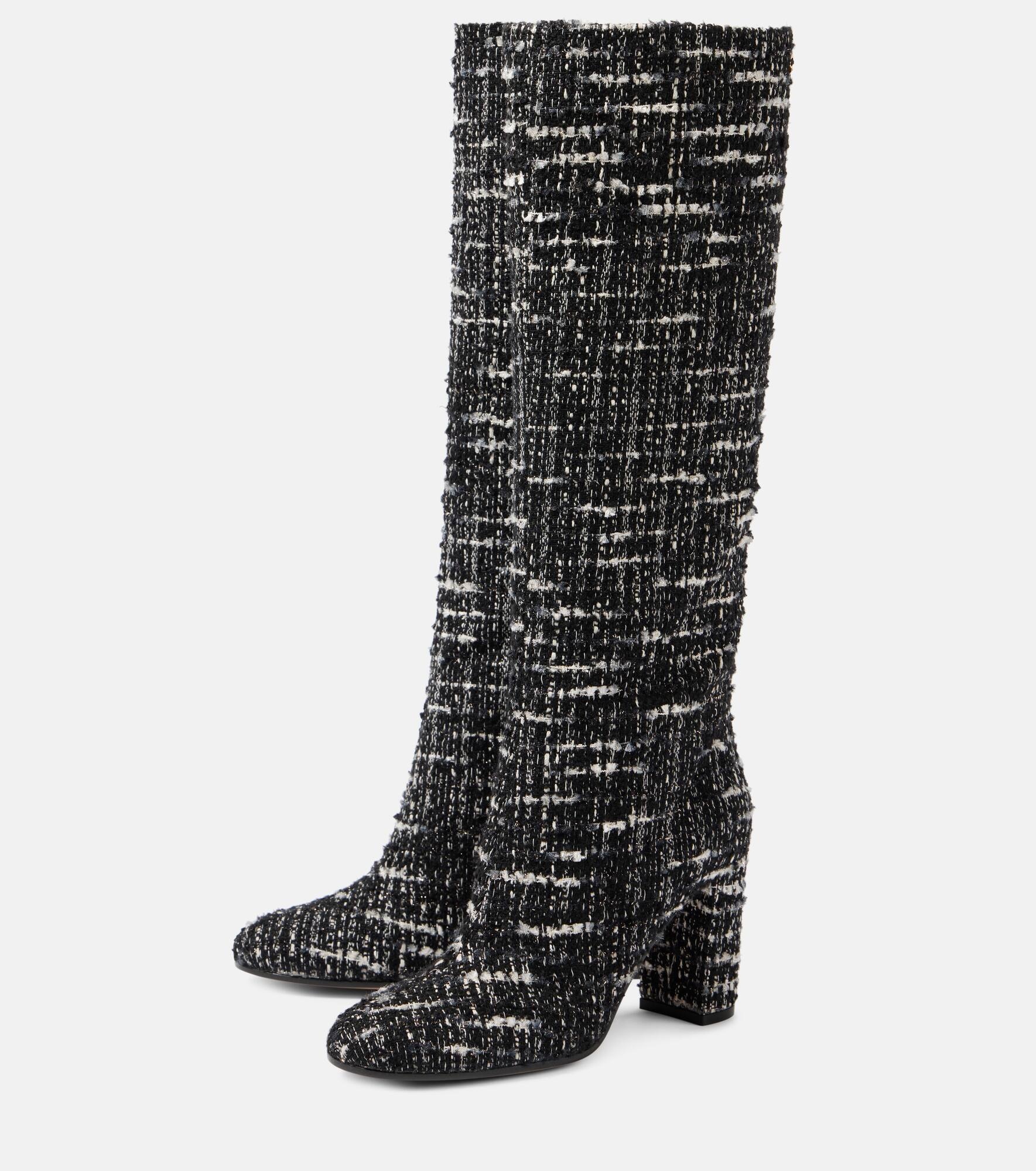 Bouclé knee-high boots - 5