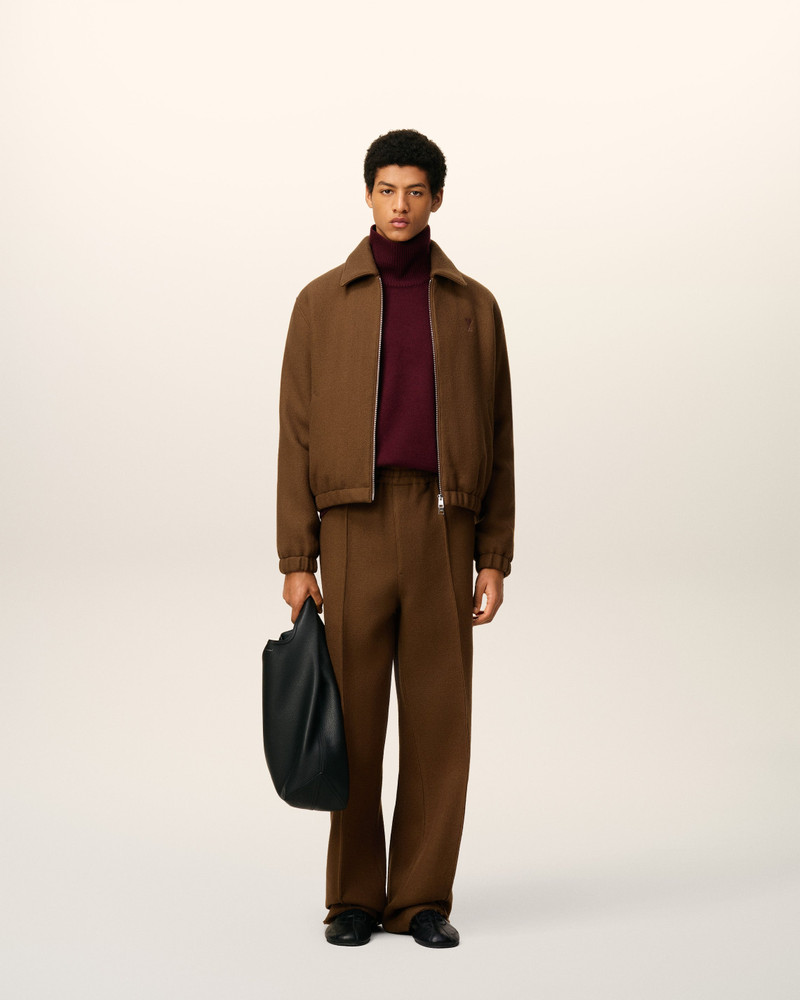 AMI Paris BROWN WOOL AMI DE COEUR ZIPPED JACKET outlook