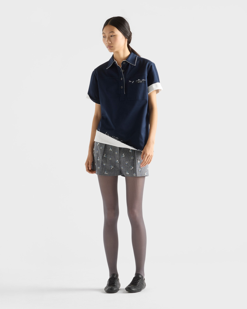 Prada Lisle cotton polo shirt outlook