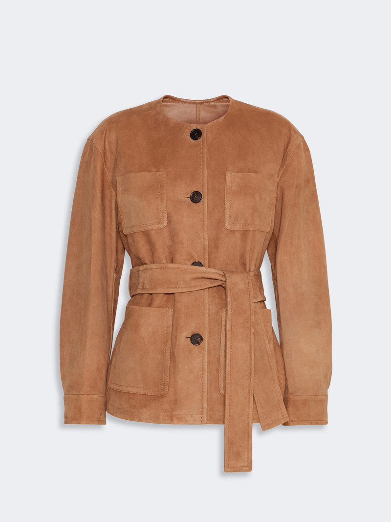 BOEMIA Belted suede jacket - CAMEL 1