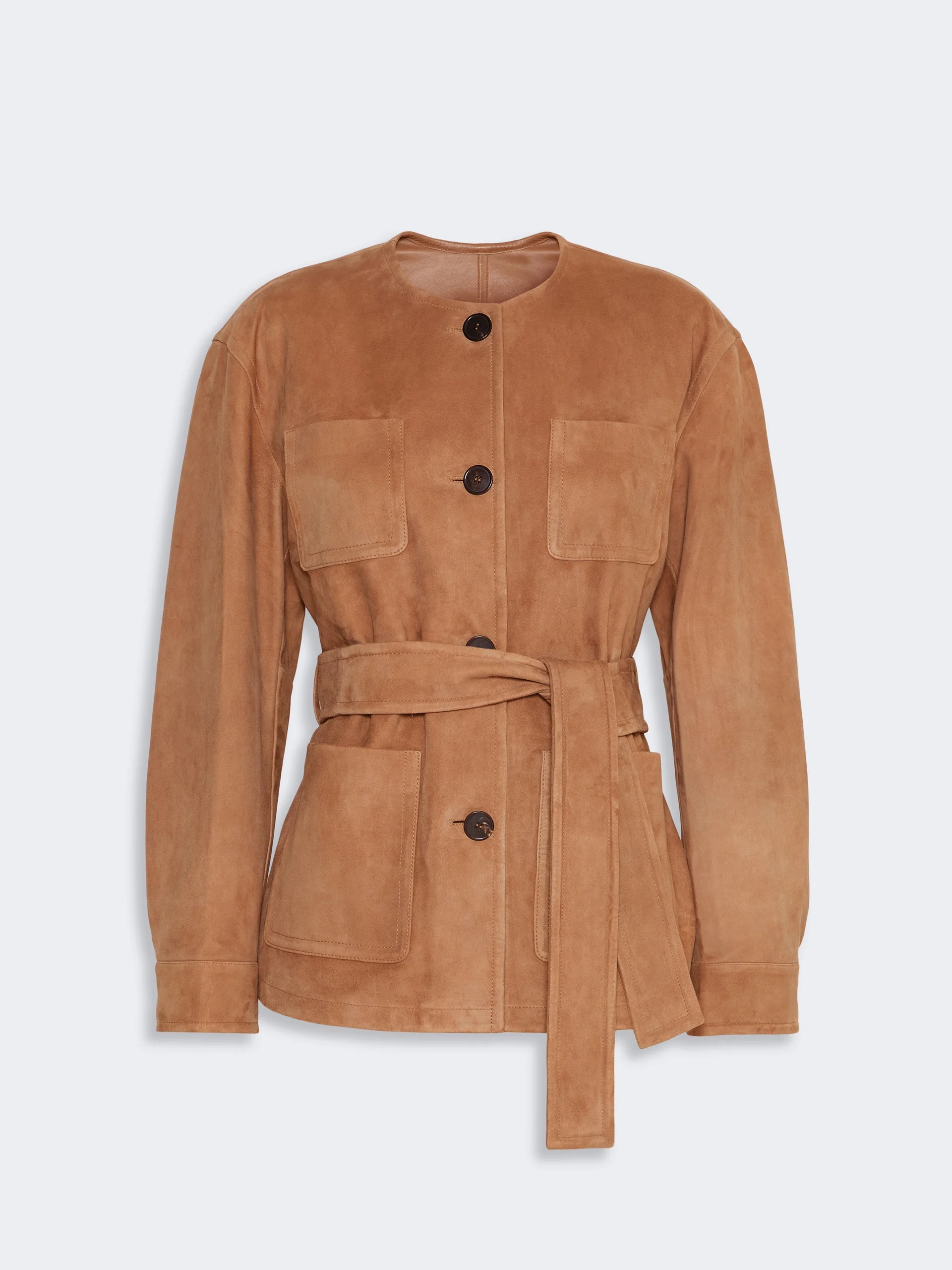 BOEMIA Belted suede jacket - CAMEL - 1