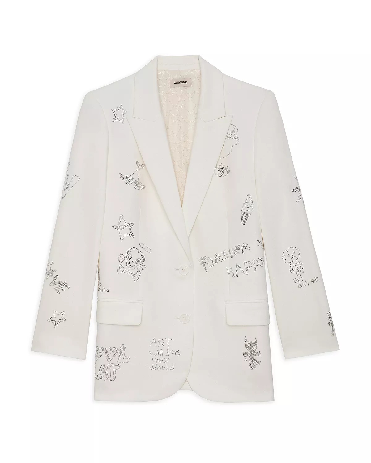 Viva Multistrass Rhinestone Embellished Blazer - 6
