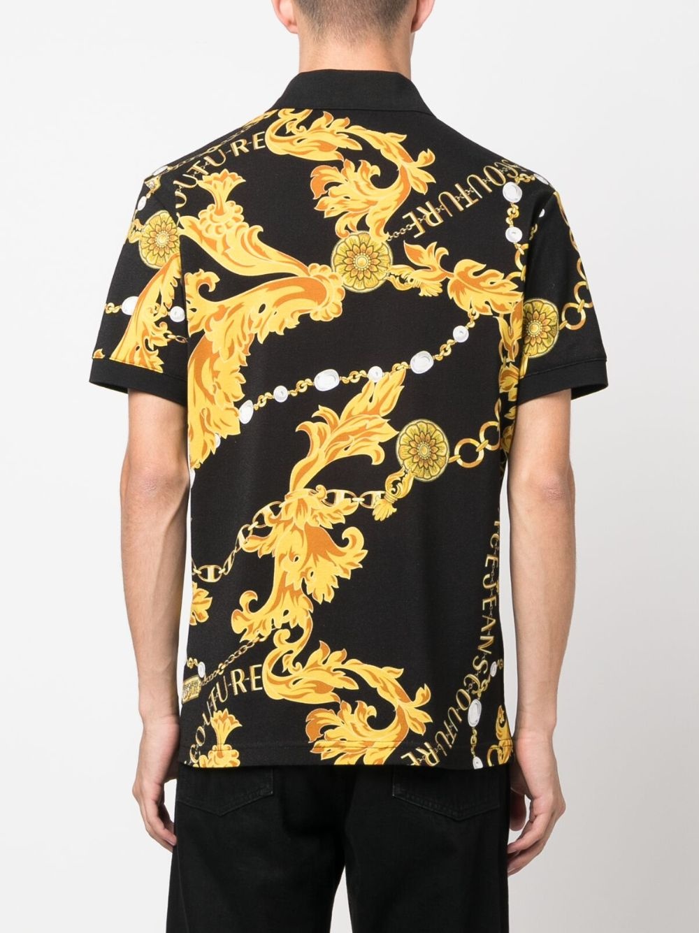 baroque-pattern polo shirt - 4