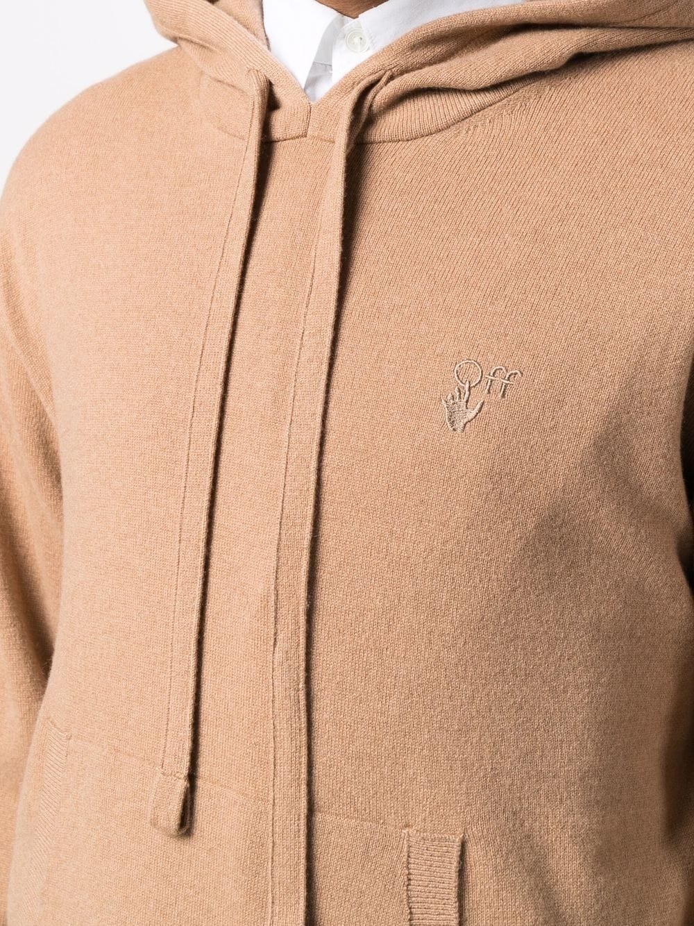 logo embroidered cashmere hoodie - 5