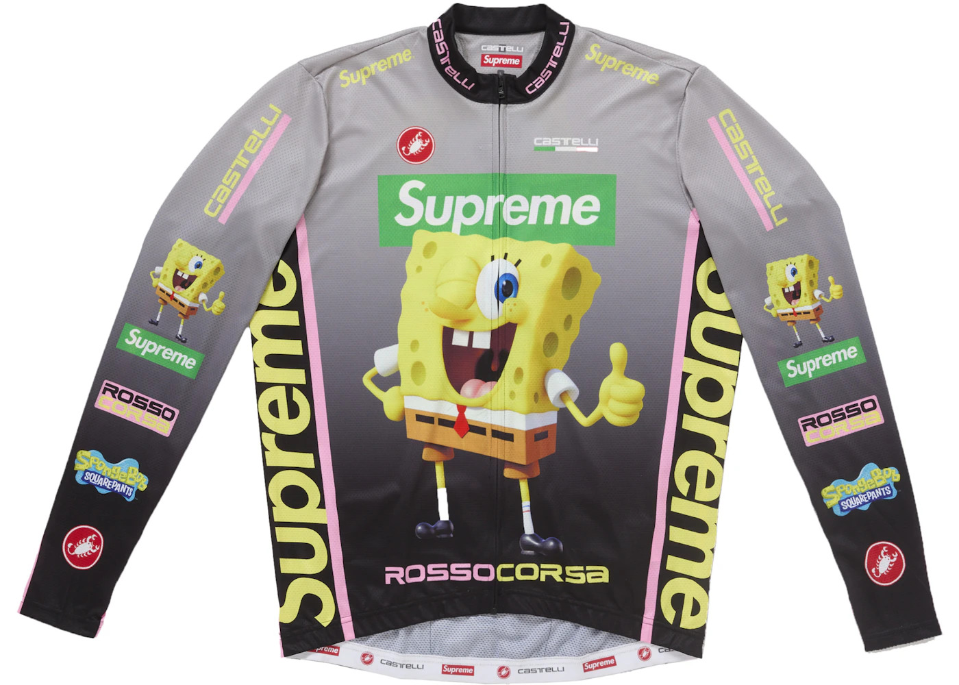 Supreme SpongeBob SquarePants Castelli L/S Cycling Jersey Black - 1